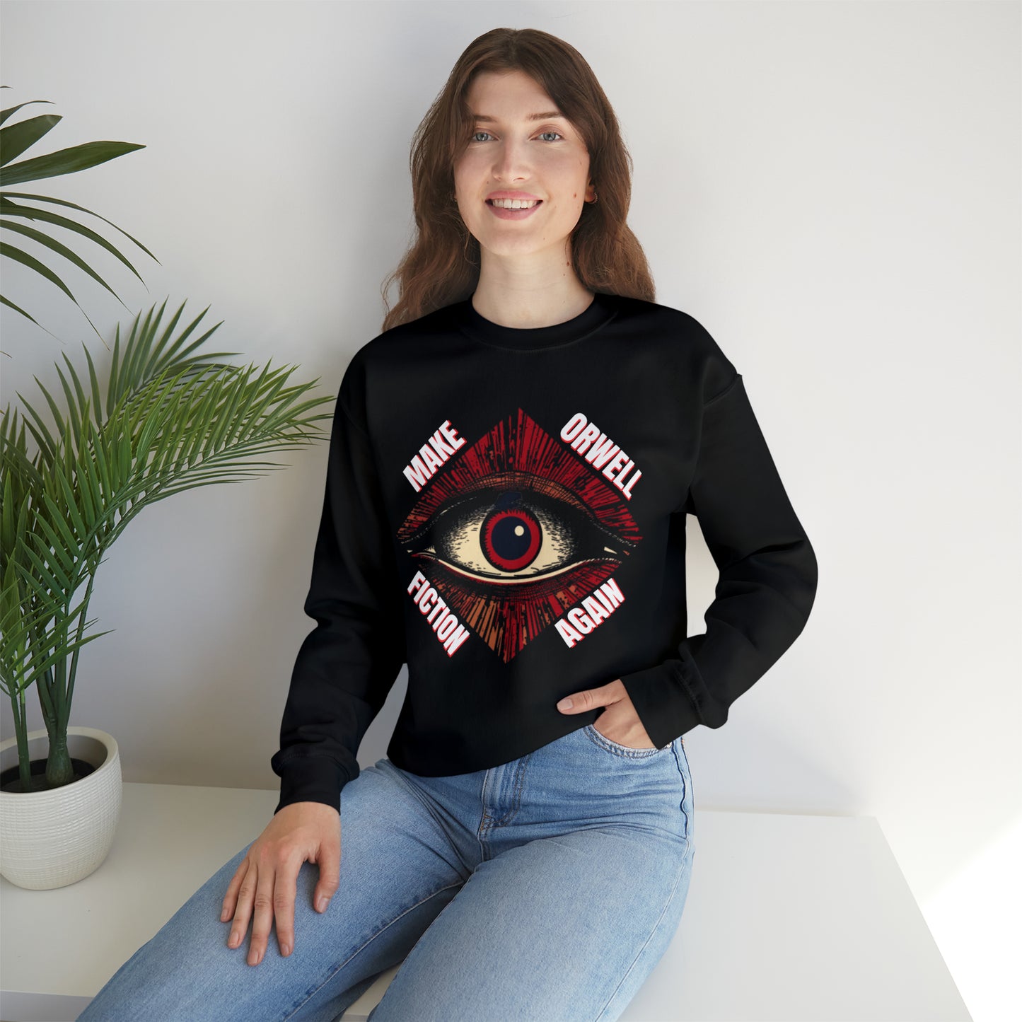 Make Orwell Fiction Again Unisex Heavy Blend™ Crewneck Sweatshirt
