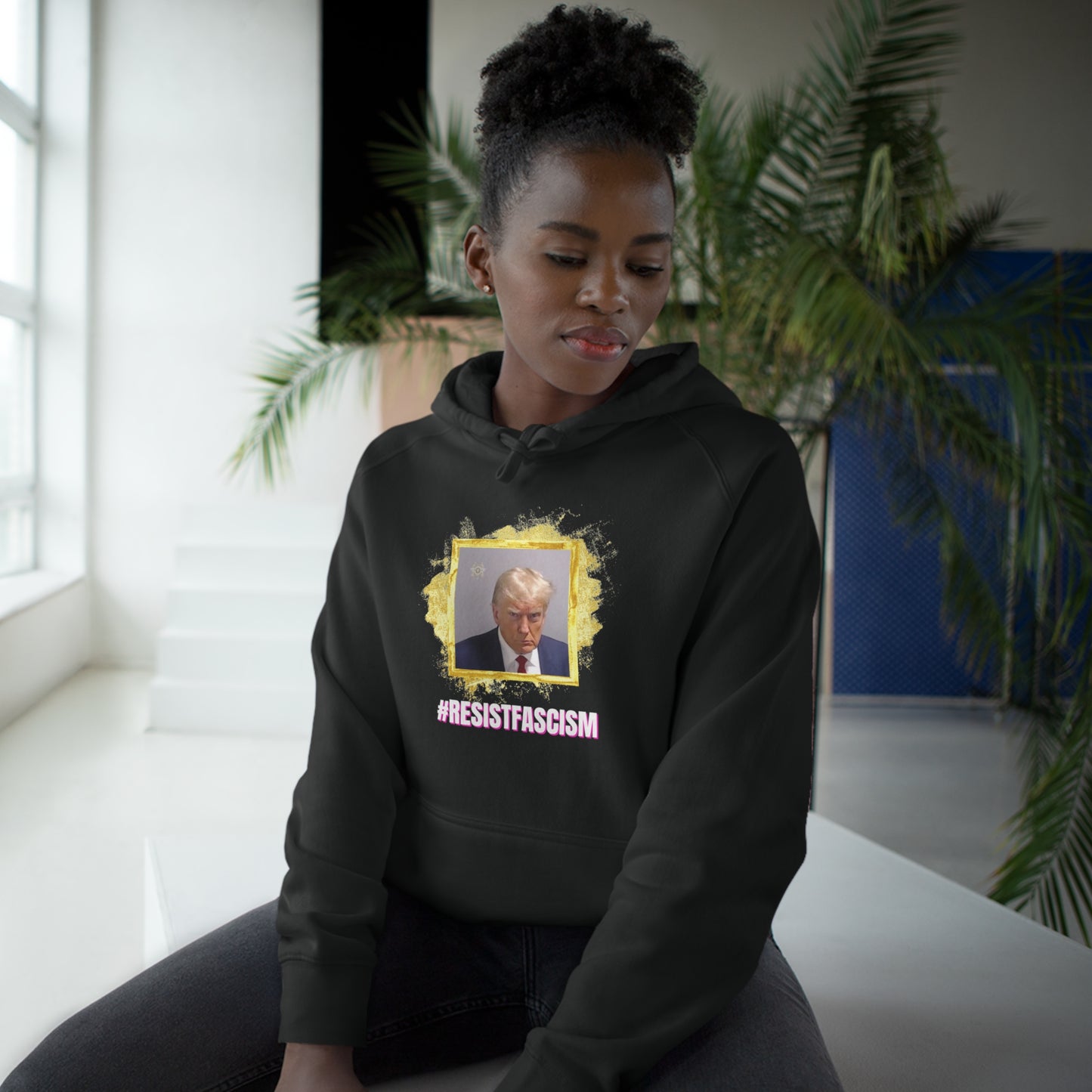 Trump Mug Shot #ResistFascism Unisex Supply Hoodie