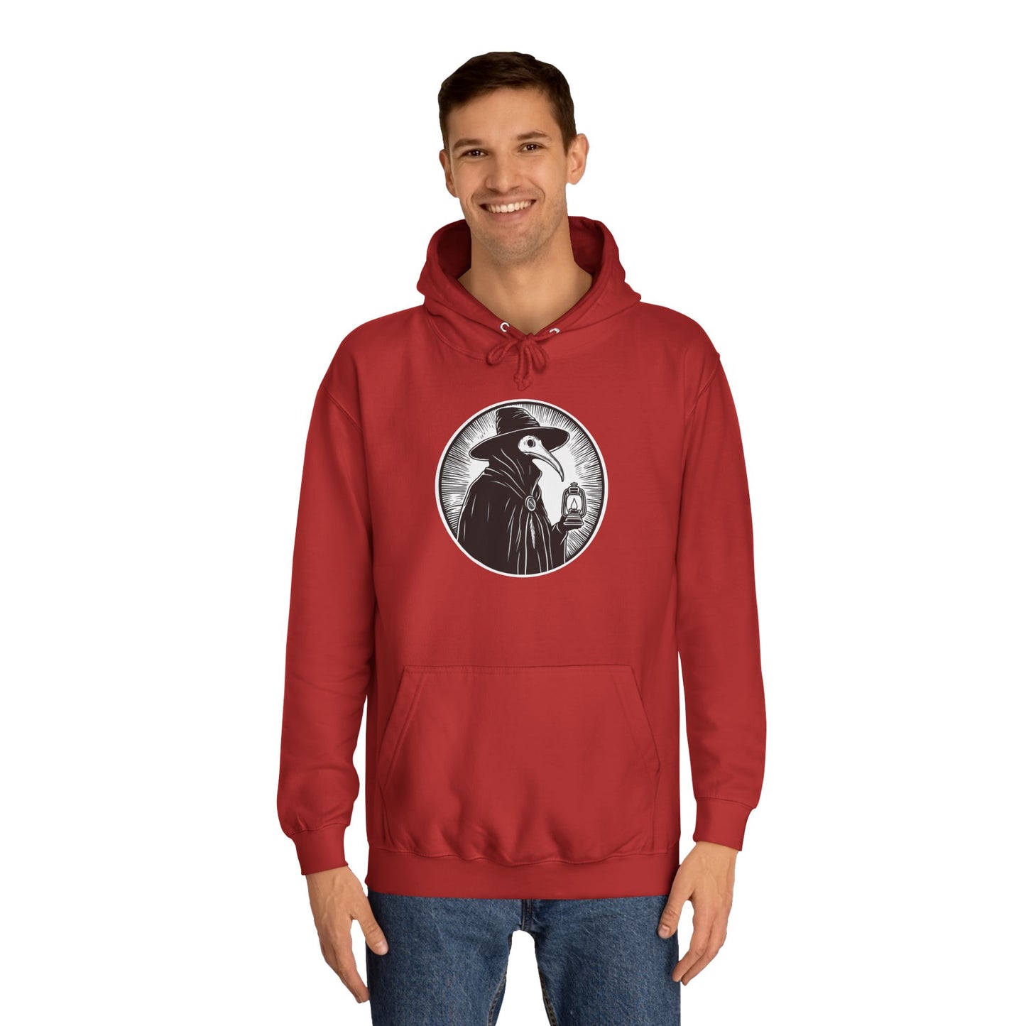 Decode The Left Plague Doctor Unisex College Hoodie