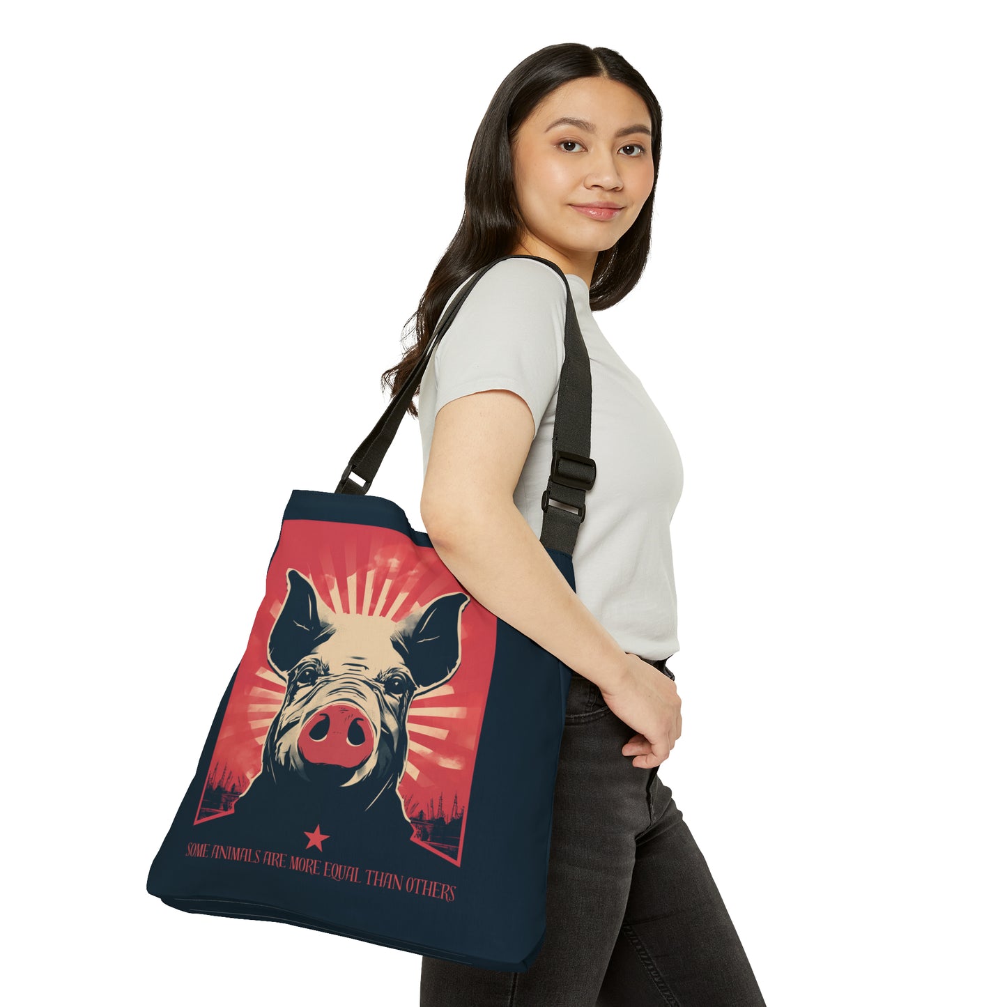 Some Animals Are More Equal Than Others Adjustable Tote Bag (AOP)