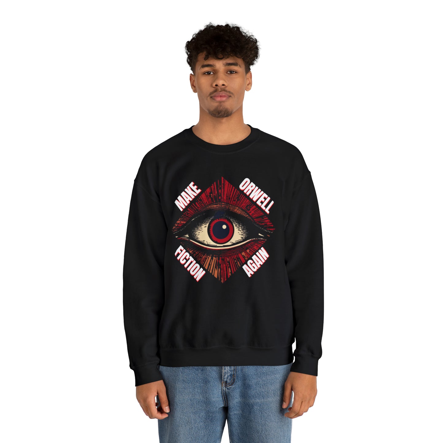 Make Orwell Fiction Again Unisex Heavy Blend™ Crewneck Sweatshirt