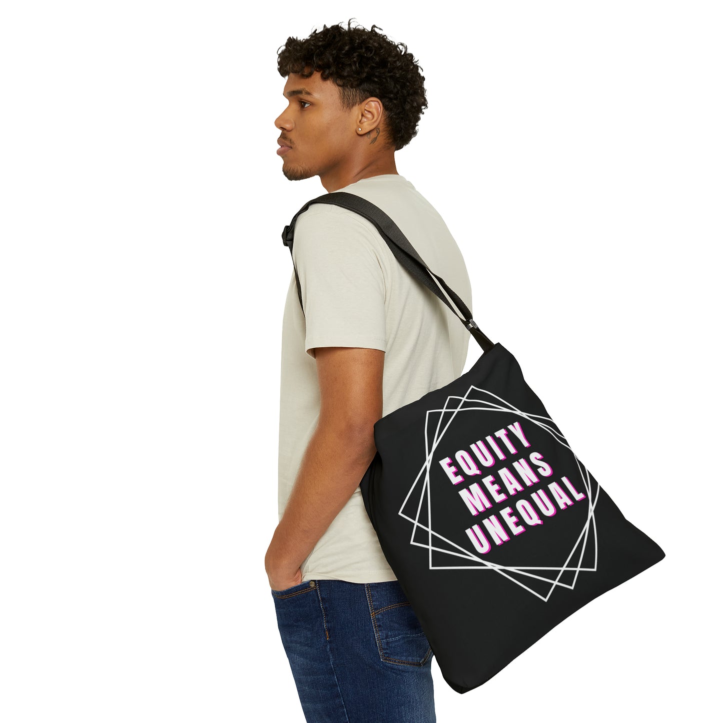 Equity Means Unequal Adjustable Tote Bag (AOP)