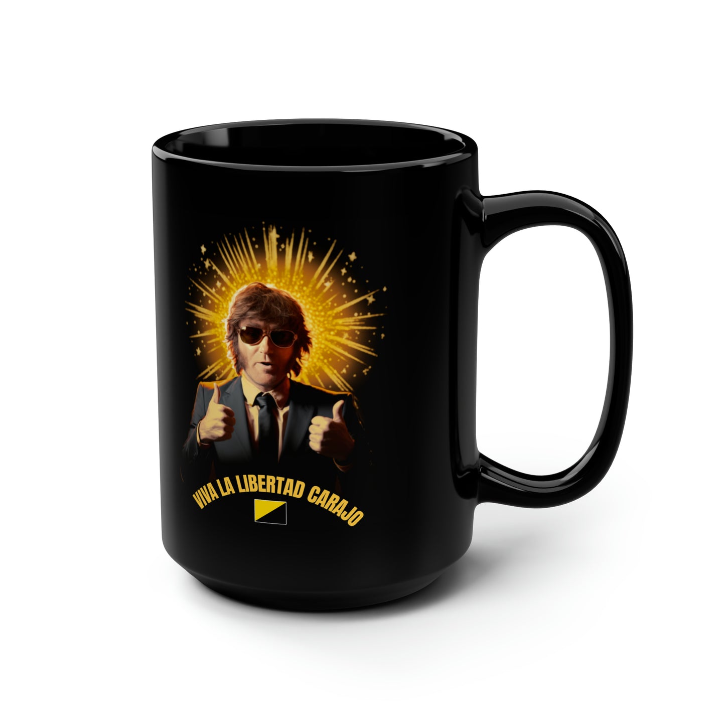 Javier Milei Black Mug, 15oz