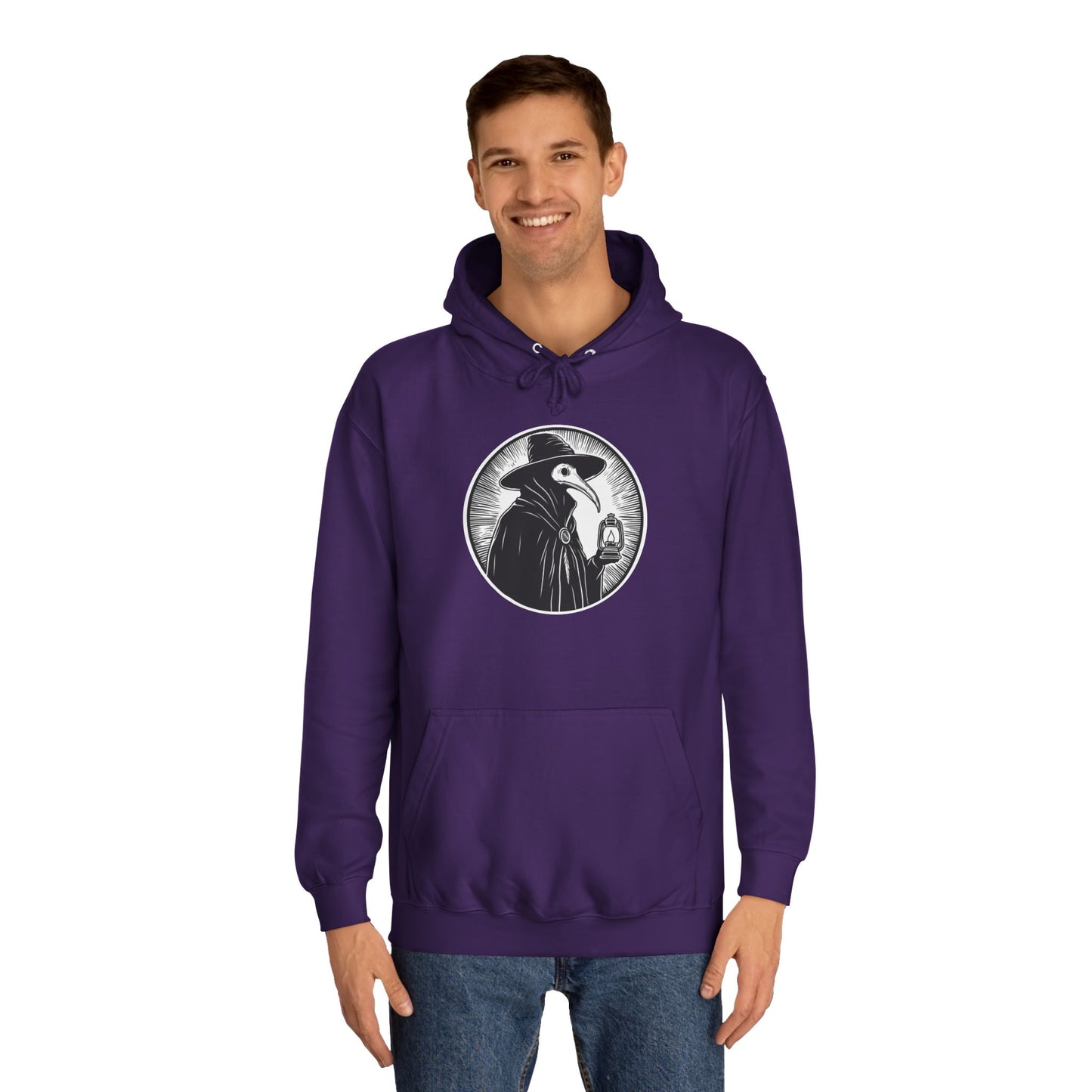Decode The Left Plague Doctor Unisex College Hoodie