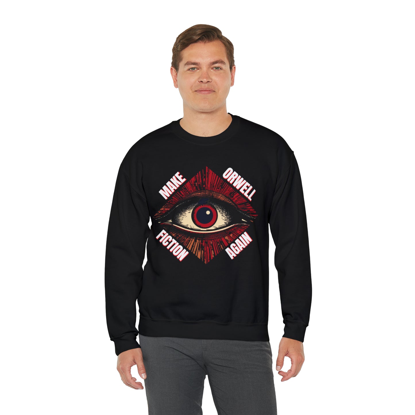 Make Orwell Fiction Again Unisex Heavy Blend™ Crewneck Sweatshirt