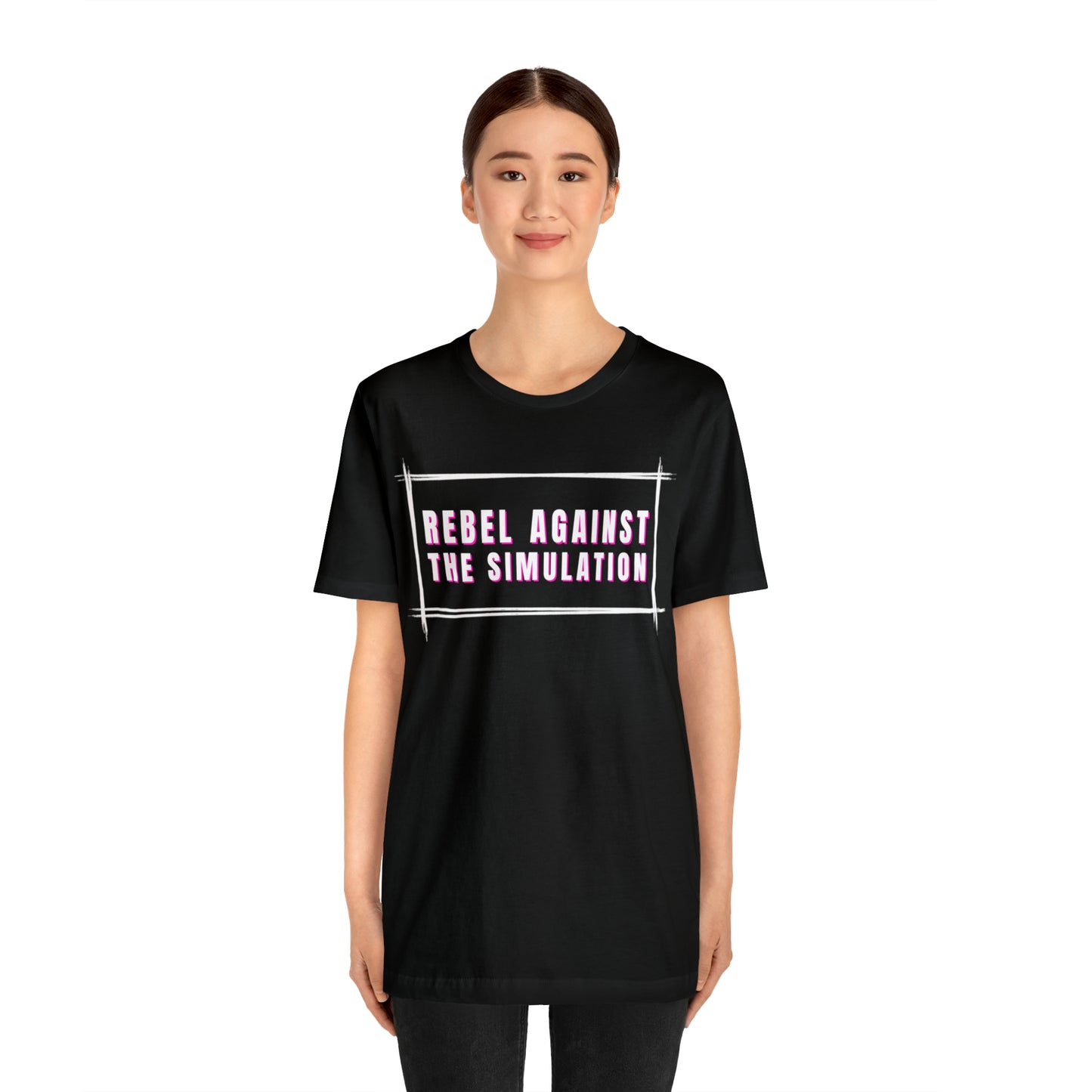 Rebel Against The Simulation Unisex Jersey Short Sleeve Tee