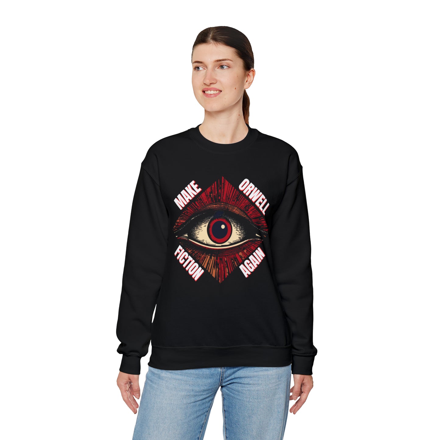Make Orwell Fiction Again Unisex Heavy Blend™ Crewneck Sweatshirt