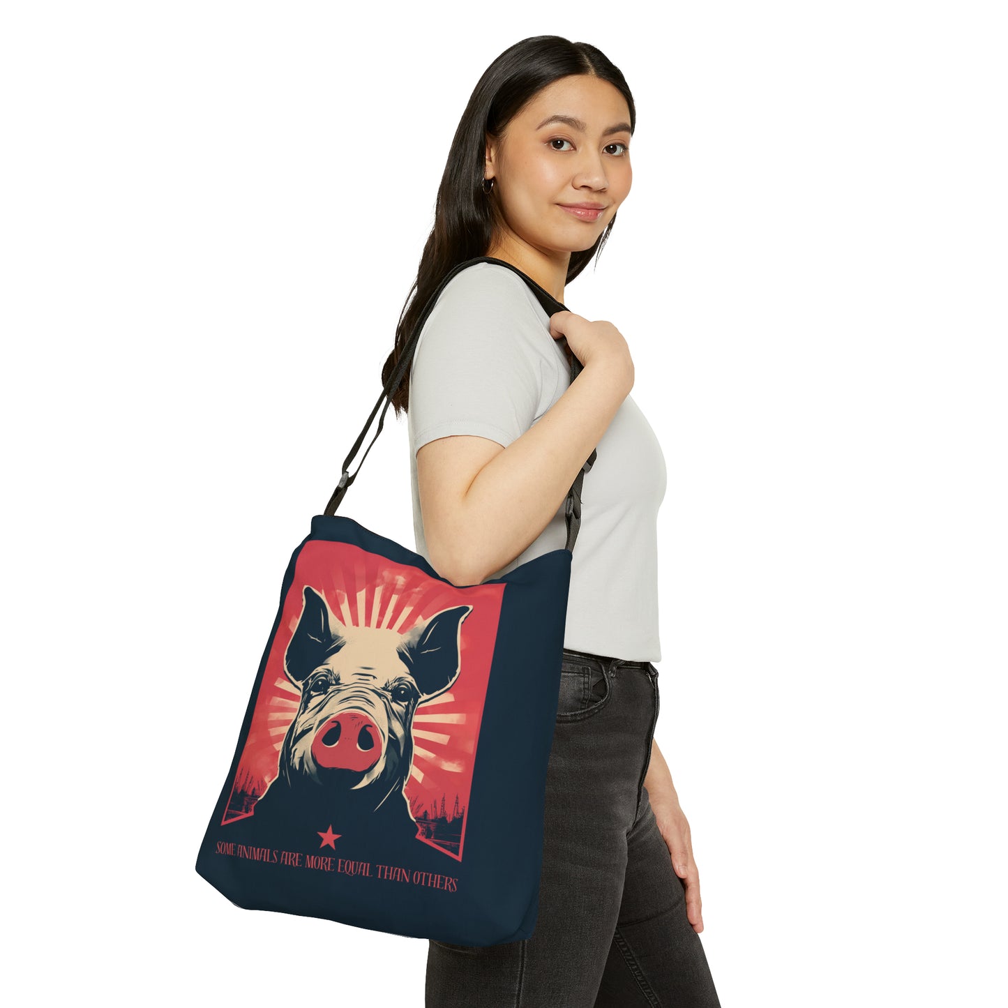Some Animals Are More Equal Than Others Adjustable Tote Bag (AOP)