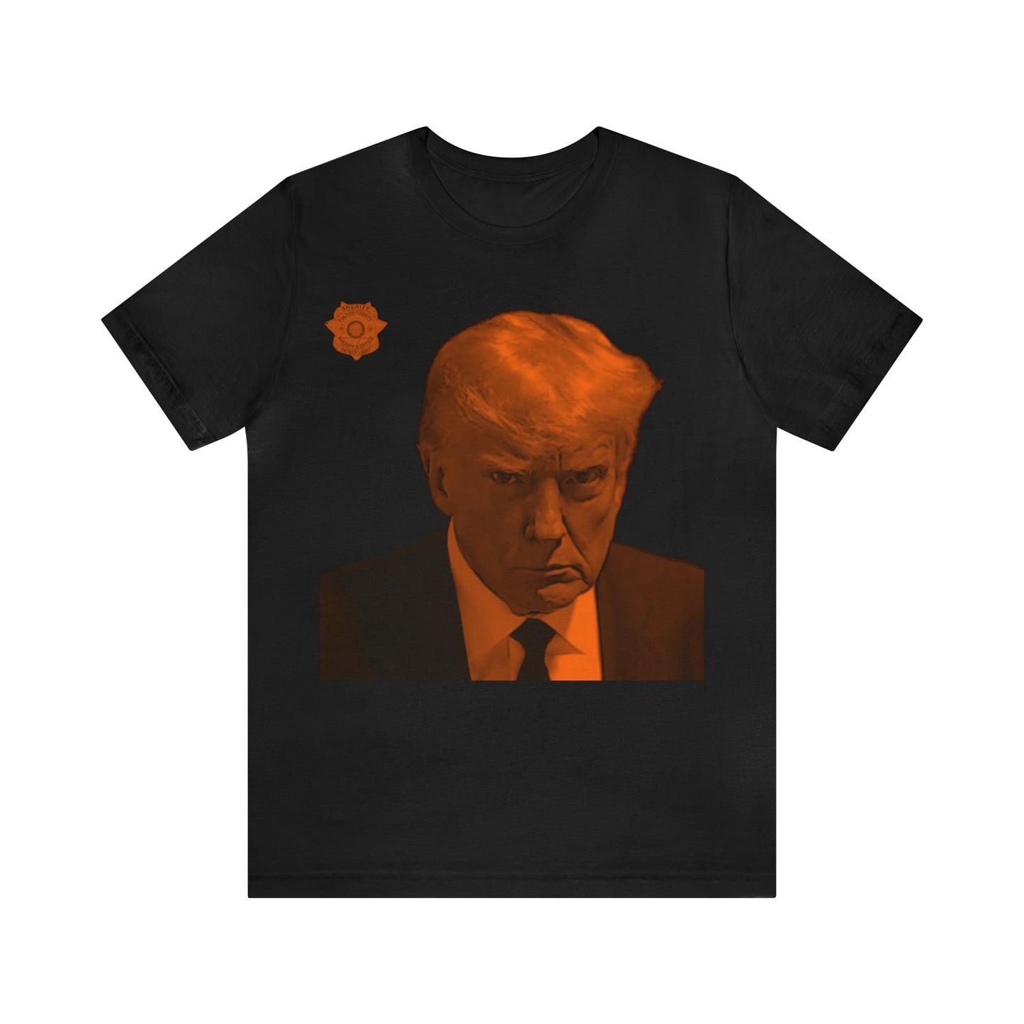 Orange Steel Trump Mug Shot Unisex Jersey Short Sleeve Tee