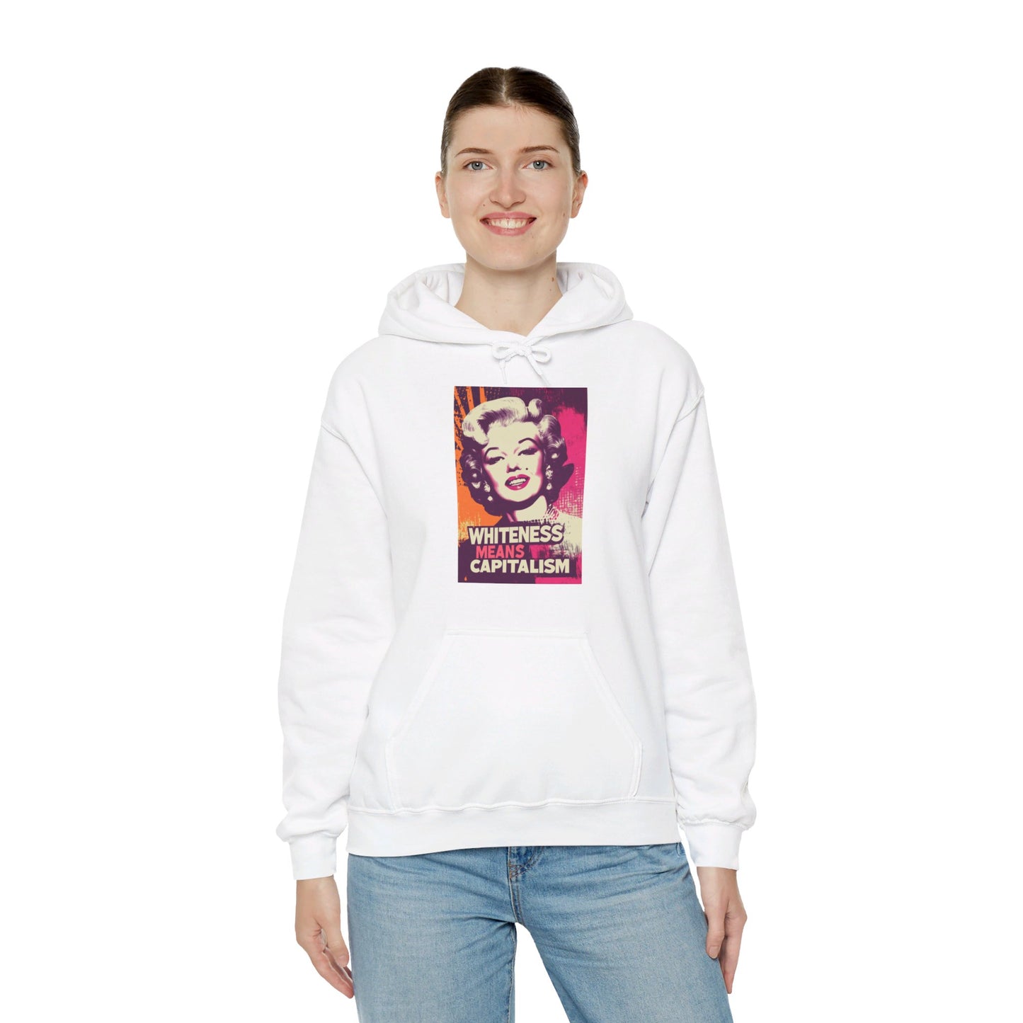 Whiteness Means Capitalism Warhol Tribute Unisex Heavy Blend™ Hooded Sweatshirt