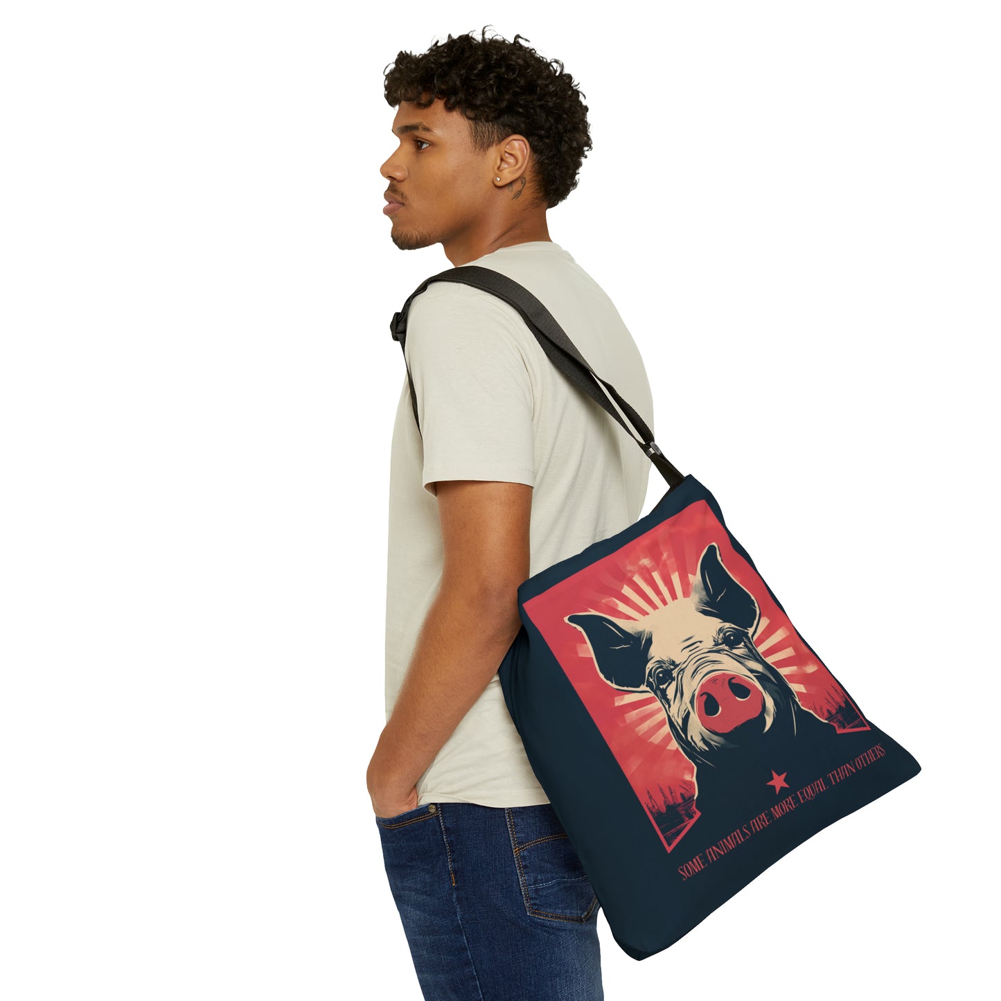 Some Animals Are More Equal Than Others Adjustable Tote Bag (AOP)