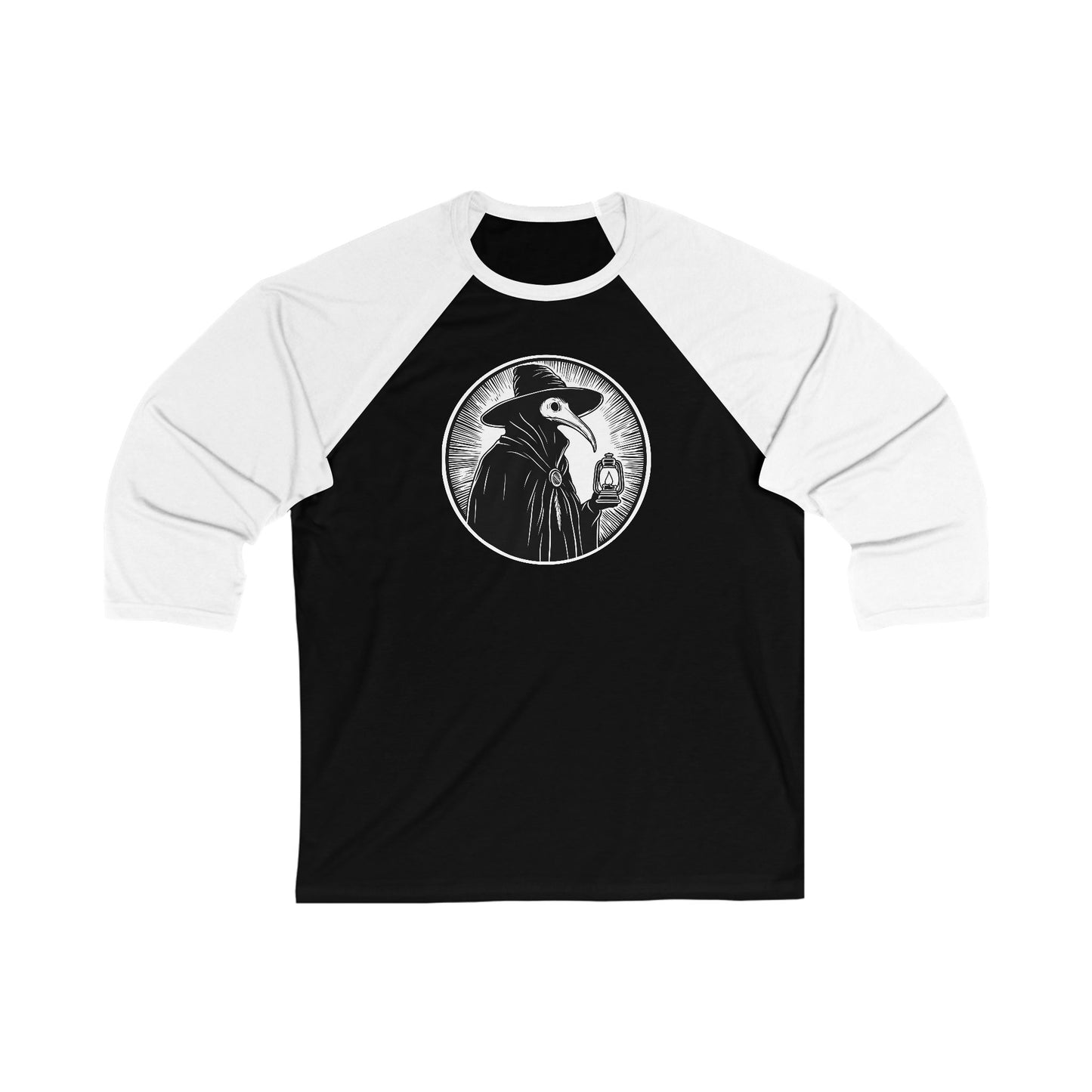 Decode The Left Plague Doctor Baseball Tee - Unisex 3/4 Sleeve Shirt