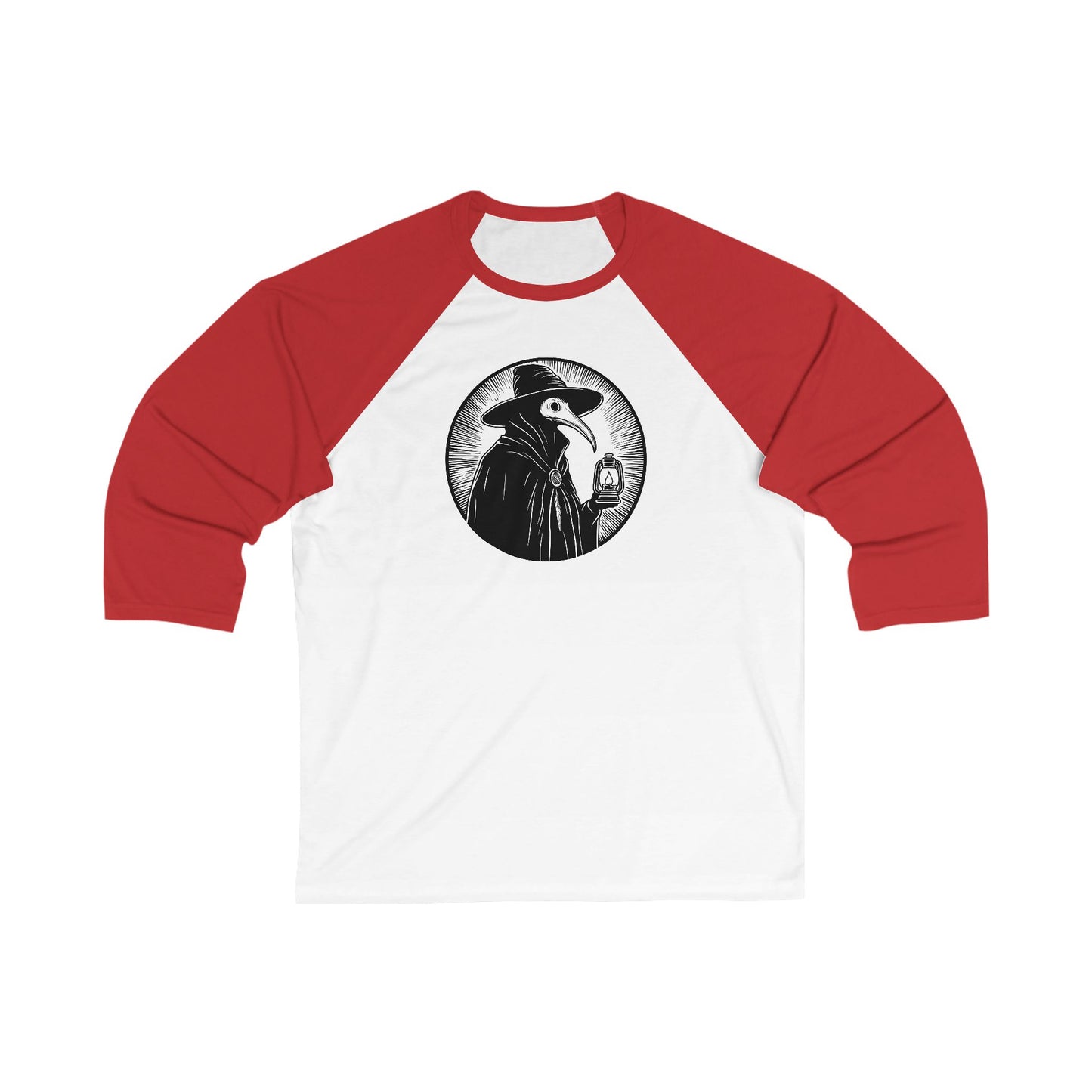 Decode The Left Plague Doctor Baseball Tee - Unisex 3/4 Sleeve Shirt