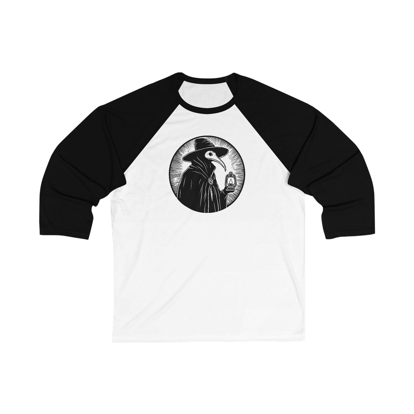 Decode The Left Plague Doctor Baseball Tee - Unisex 3/4 Sleeve Shirt