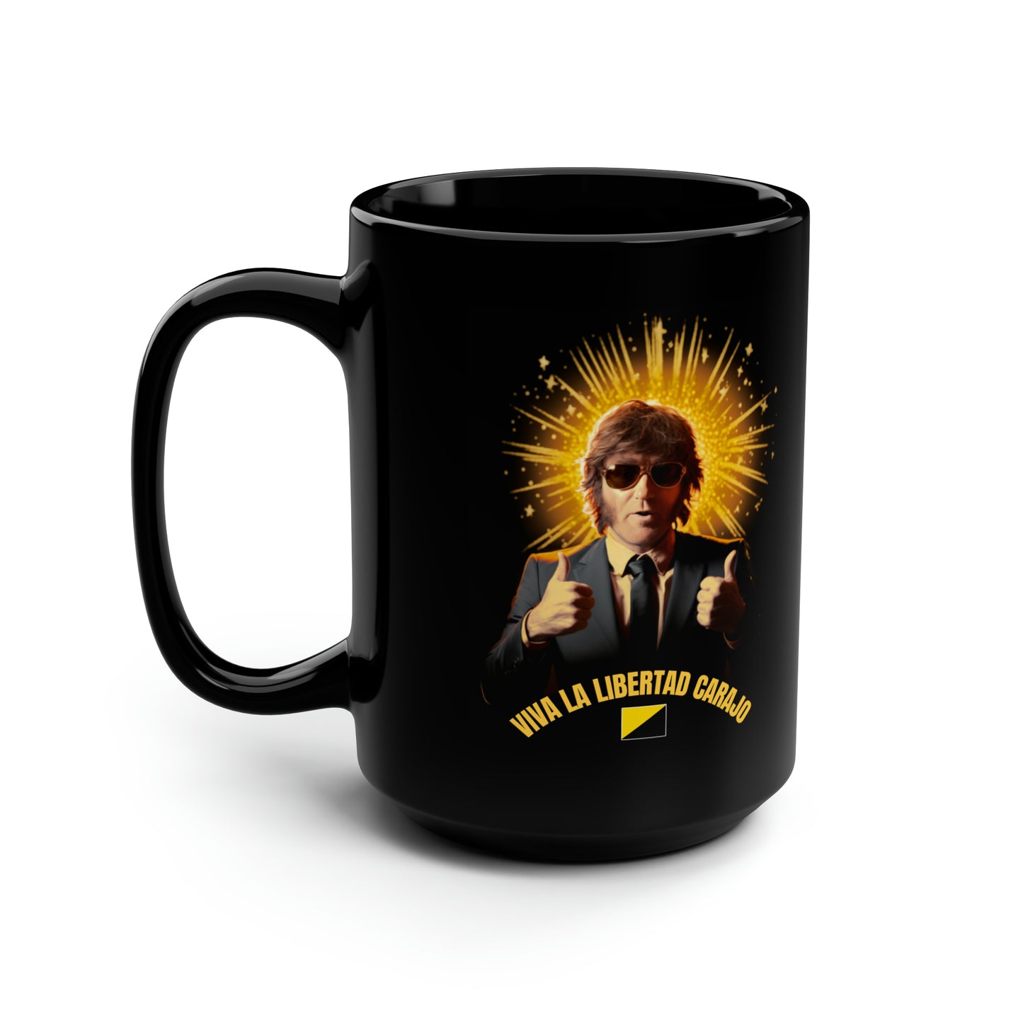 Javier Milei Black Mug, 15oz