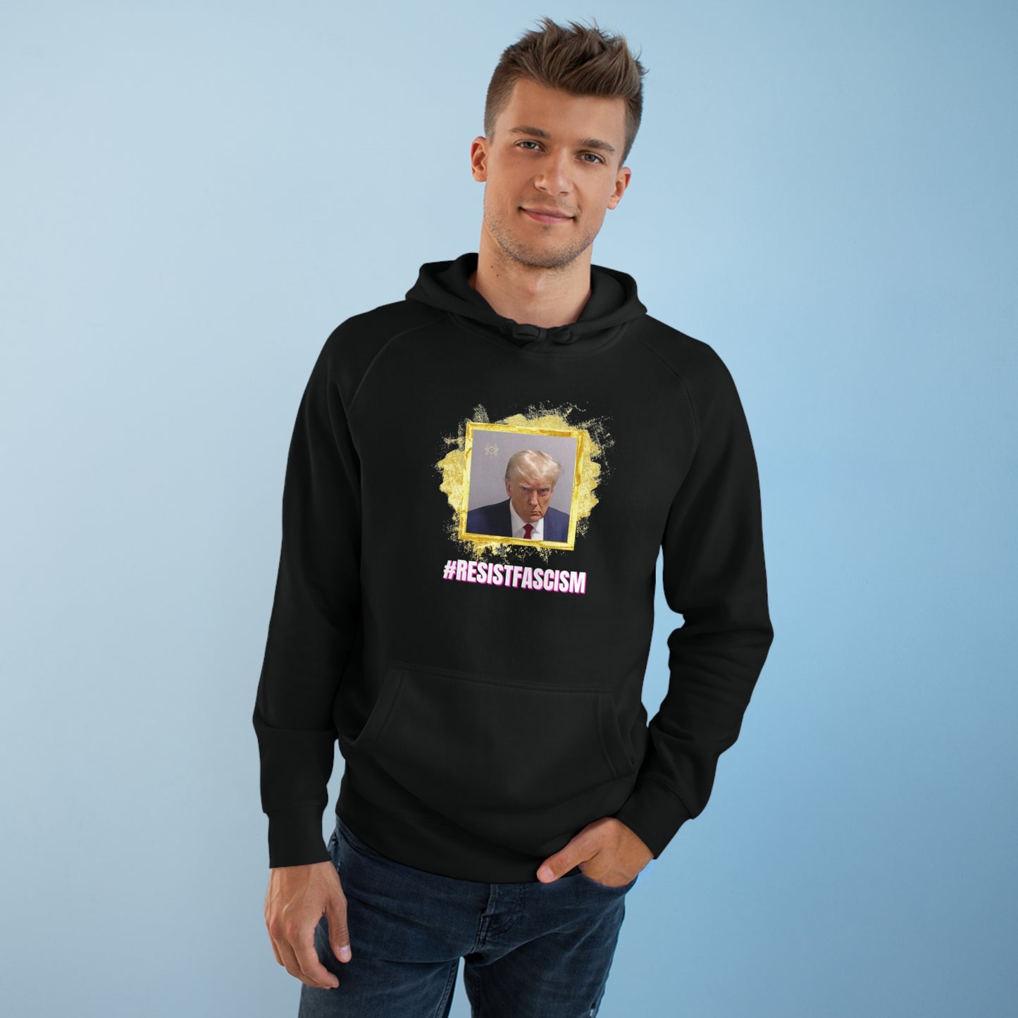 Trump Mug Shot #ResistFascism Unisex Supply Hoodie