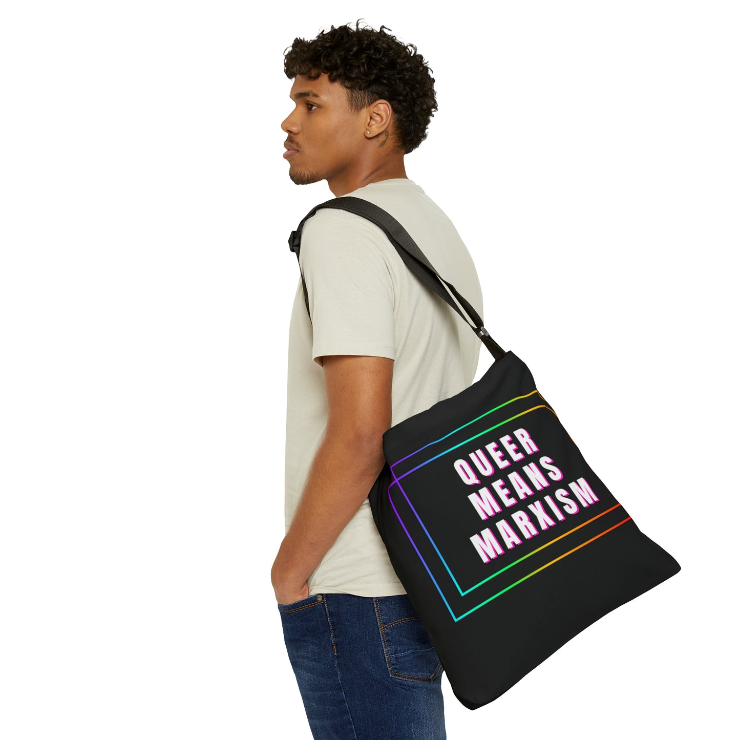 Queer Means Marxism Adjustable Tote Bag (AOP)