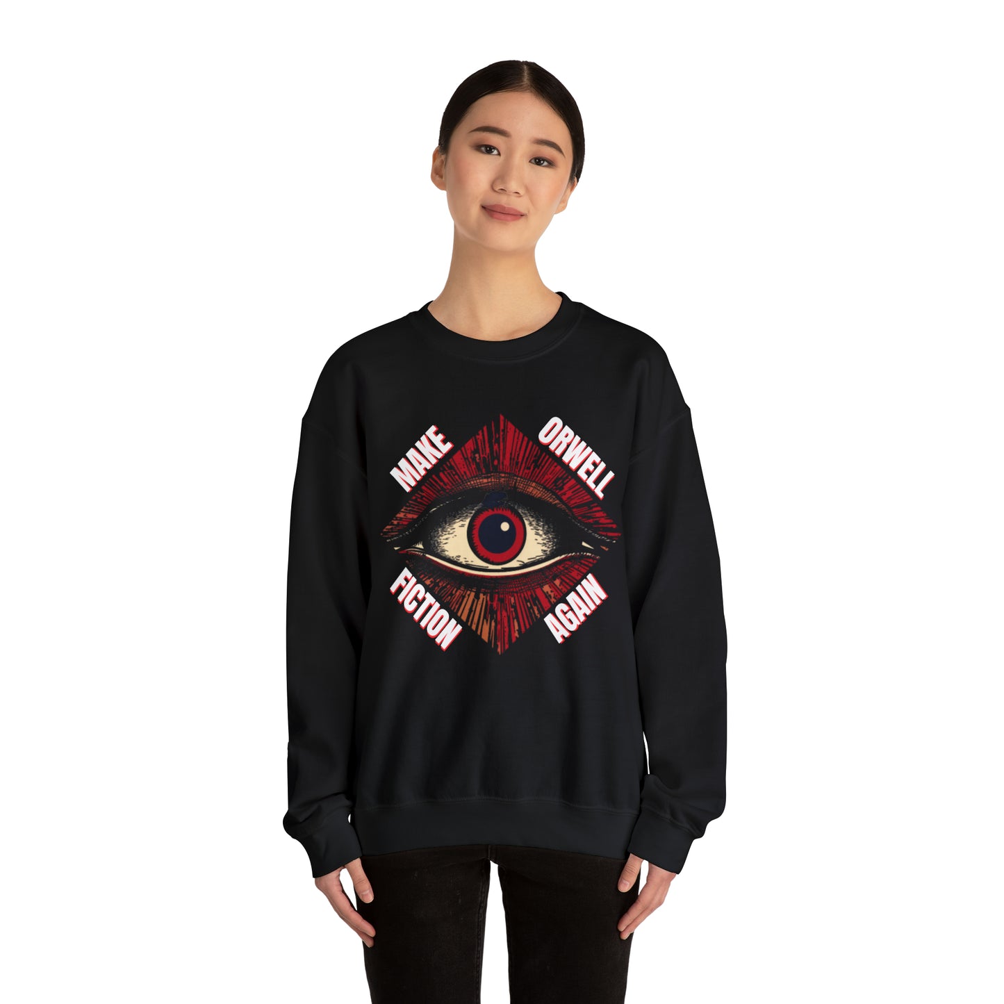 Make Orwell Fiction Again Unisex Heavy Blend™ Crewneck Sweatshirt