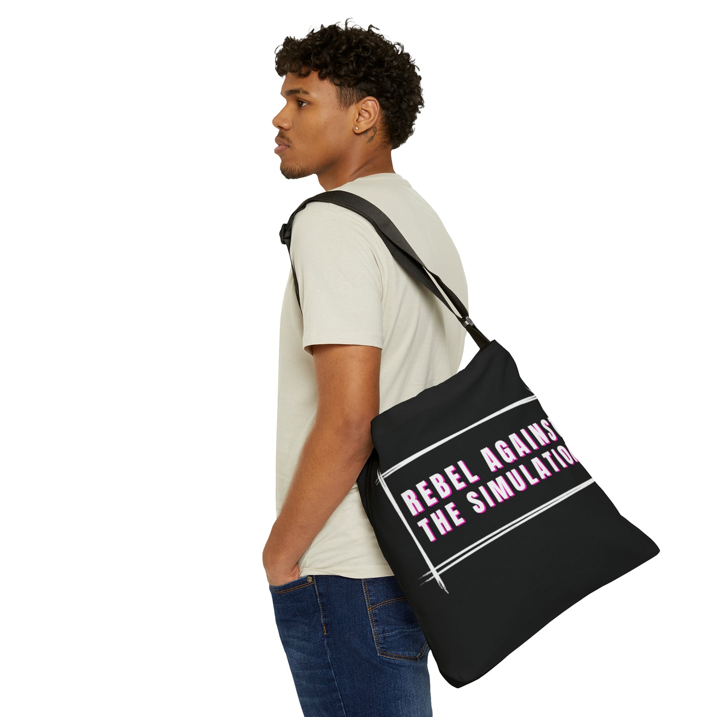 Rebel Against The Simulation Adjustable Tote Bag (AOP)