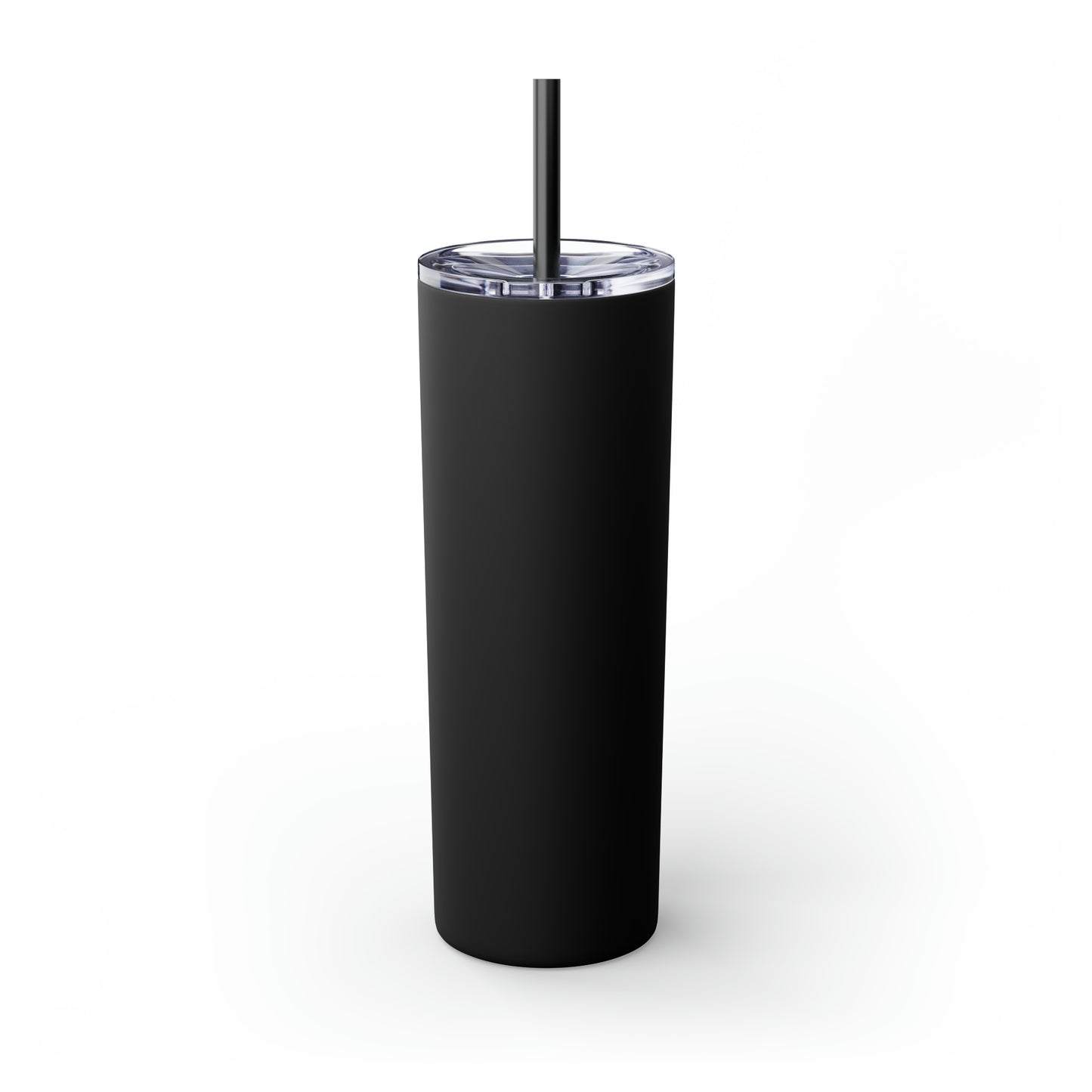 Trump Mug Shot #ResistFascism Skinny Tumbler with Straw, 20oz