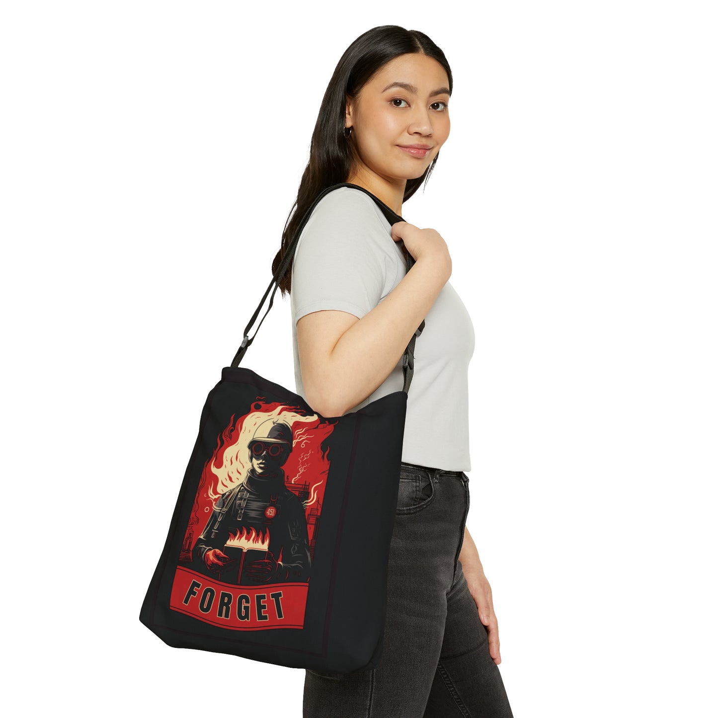 Fahrenheit 451 Adjustable Tote Bag (AOP)