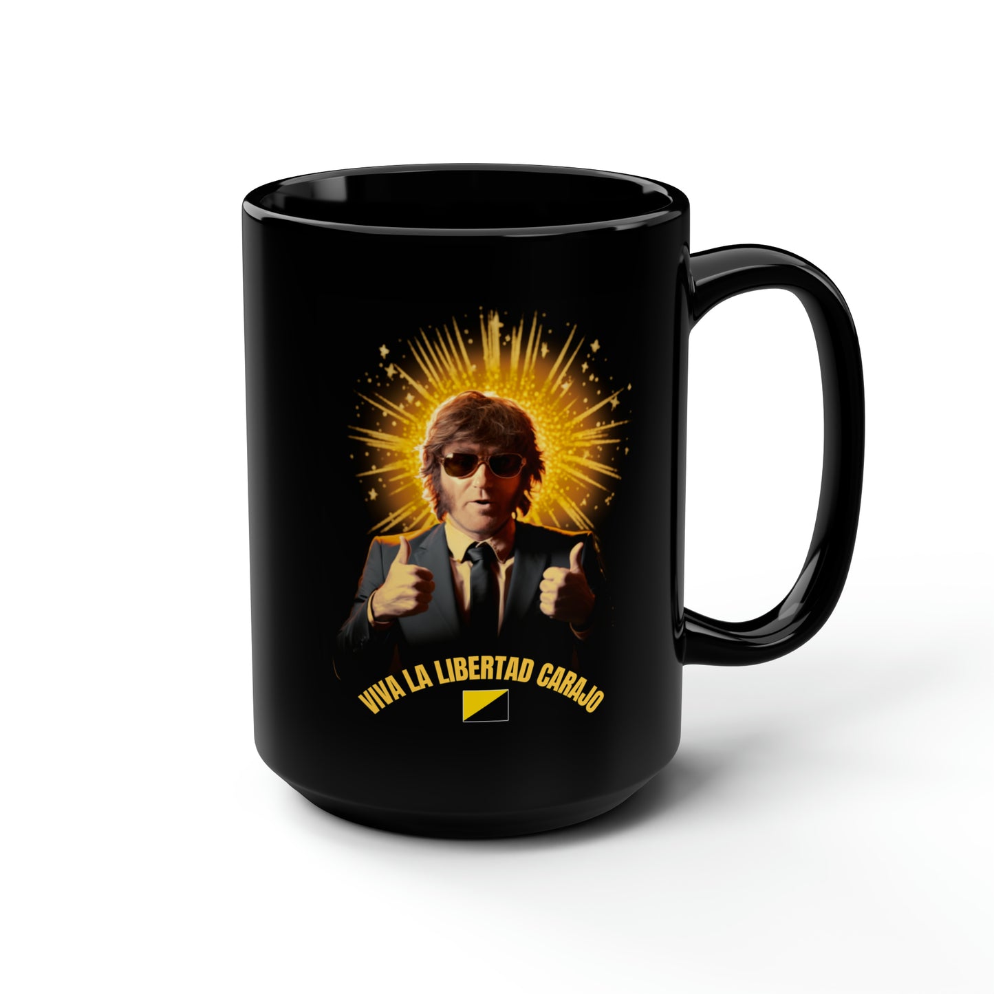 Javier Milei Black Mug, 15oz