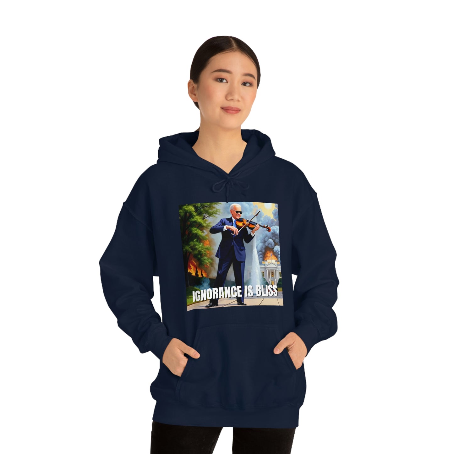 Ignorance Is Bliss Biden Unisex Heavy Blend™ Hooded Sweatshirt