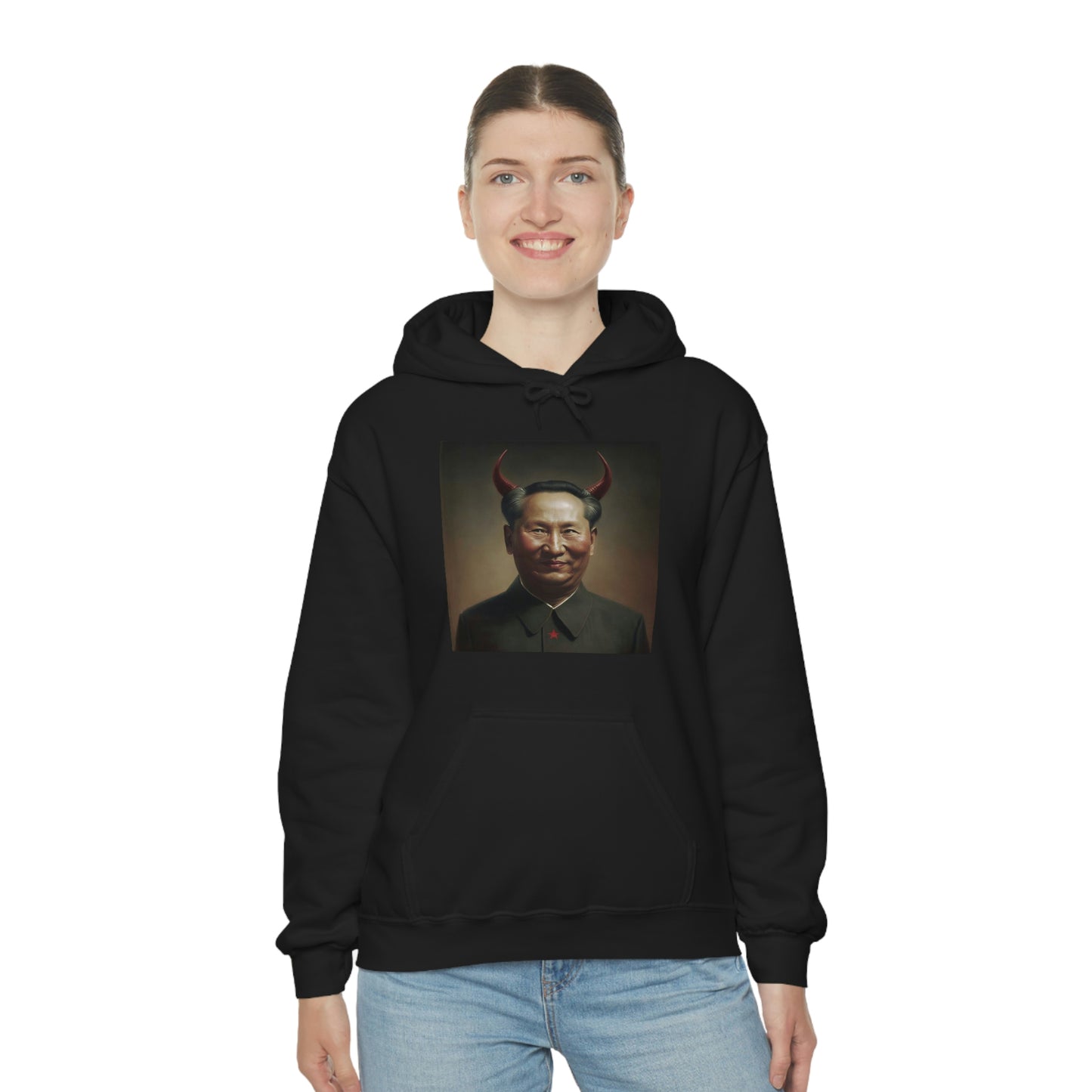 Portrait of The Great Leader Unisex Heavy Blend™ Hooded Sweatshirt