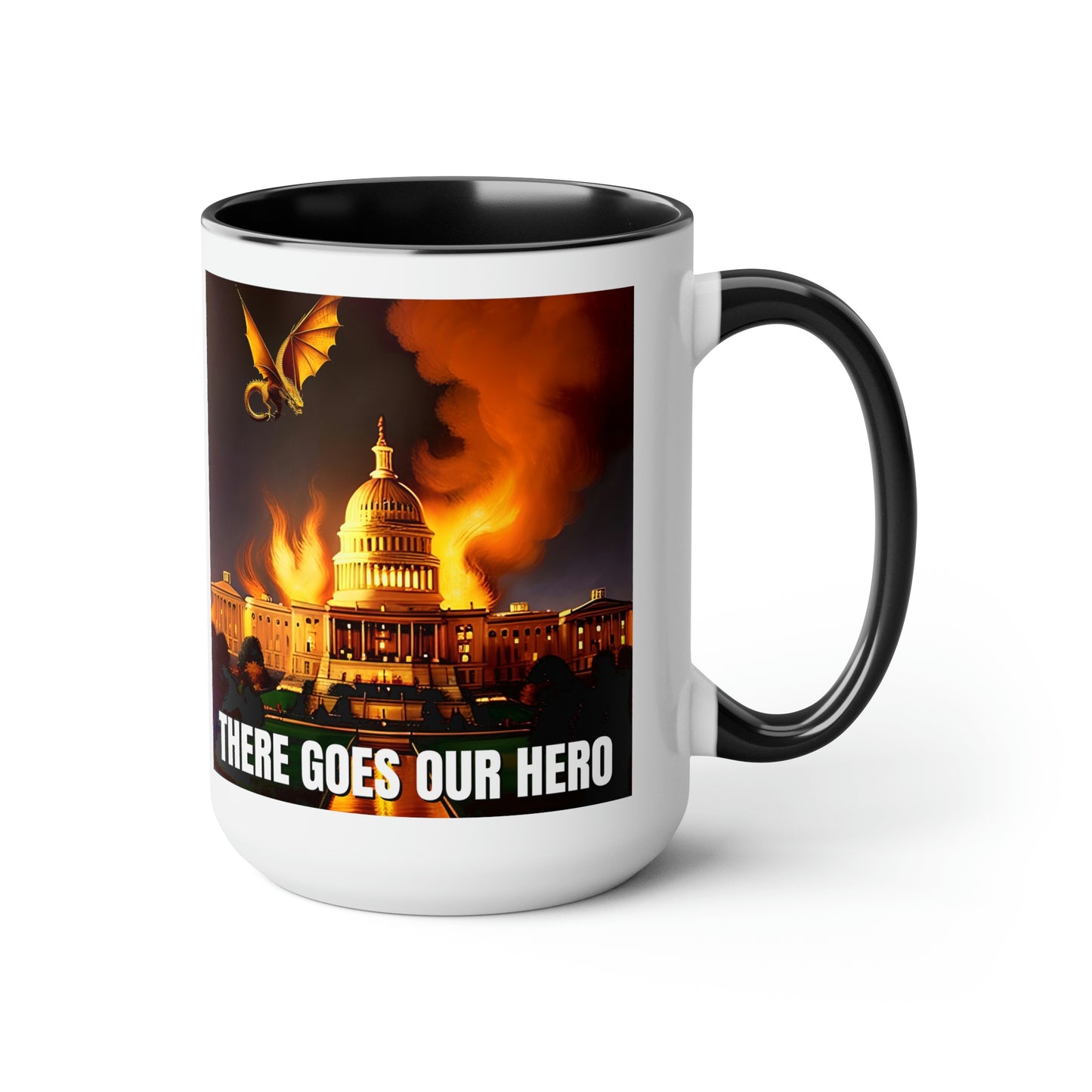 There Goes Our Hero Two-Tone Coffee Mugs, 15oz