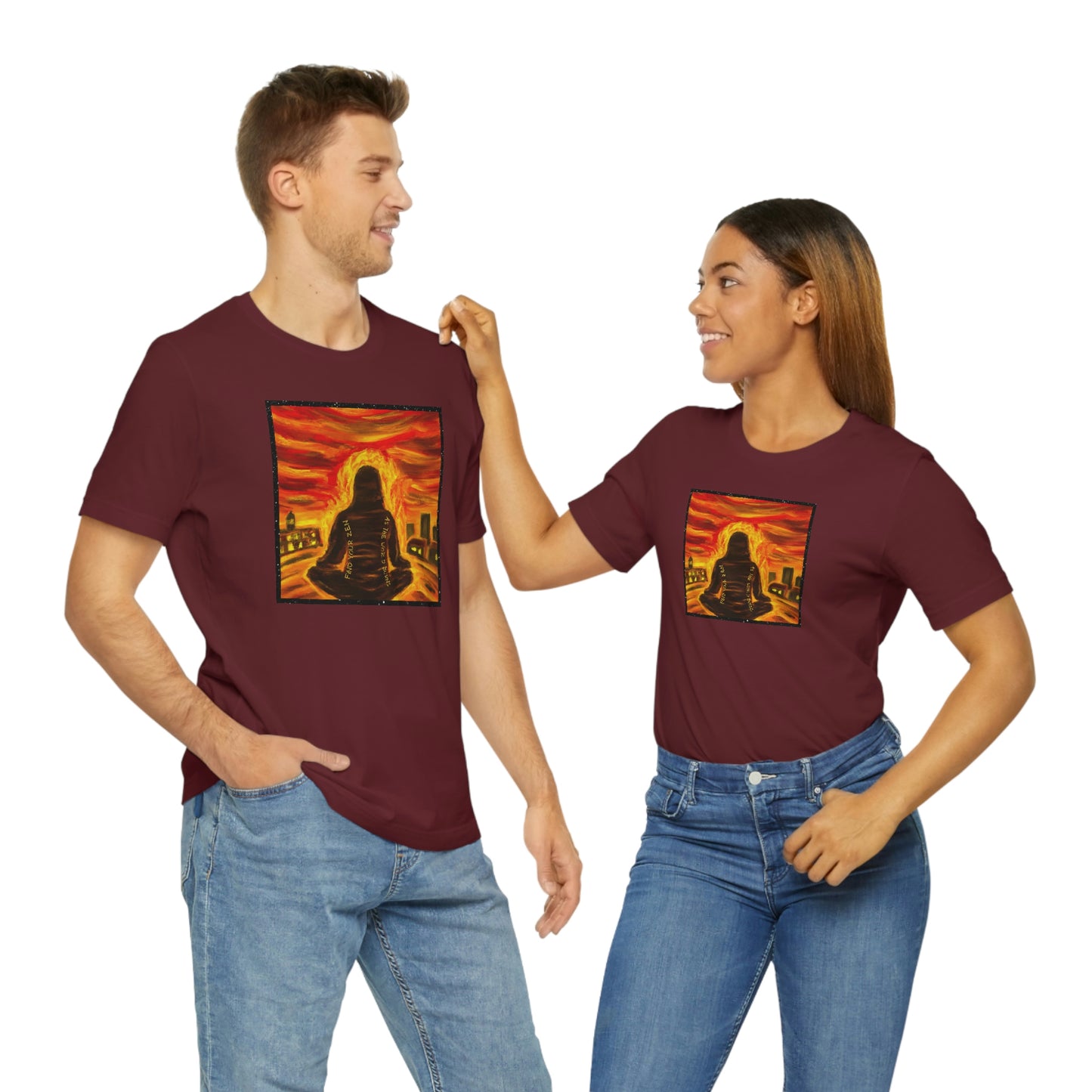 Find Your Zen As The World Burns Unisex Jersey Short Sleeve Tee