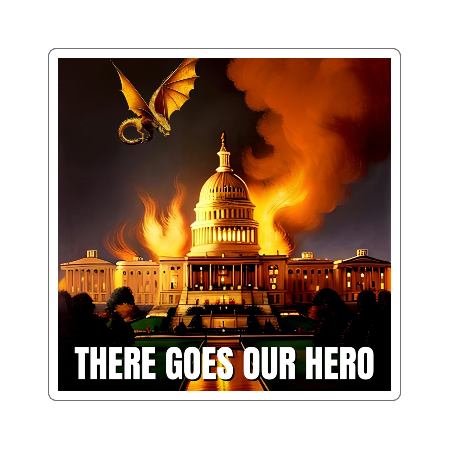 There Goes Our Hero Square Stickers