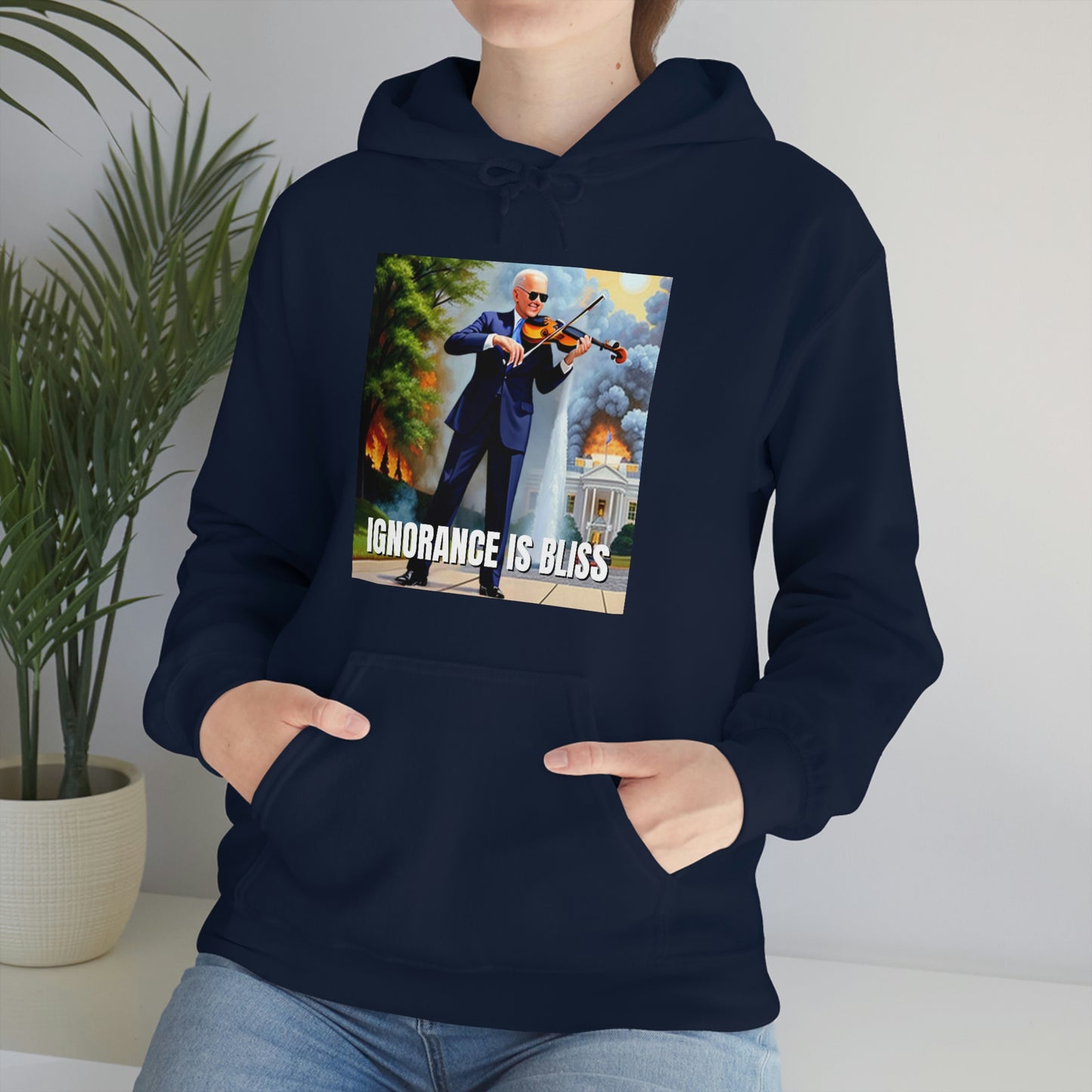 Ignorance Is Bliss Biden Unisex Heavy Blend™ Hooded Sweatshirt
