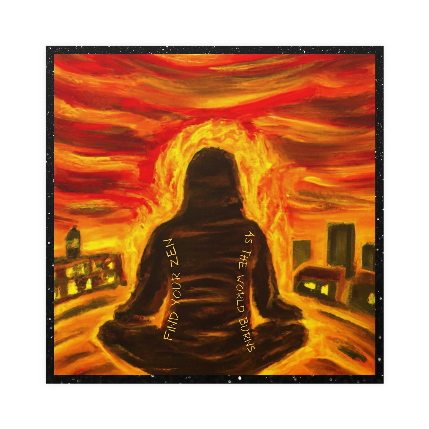 Find You Zen As The World Burns Matte Paper Poster