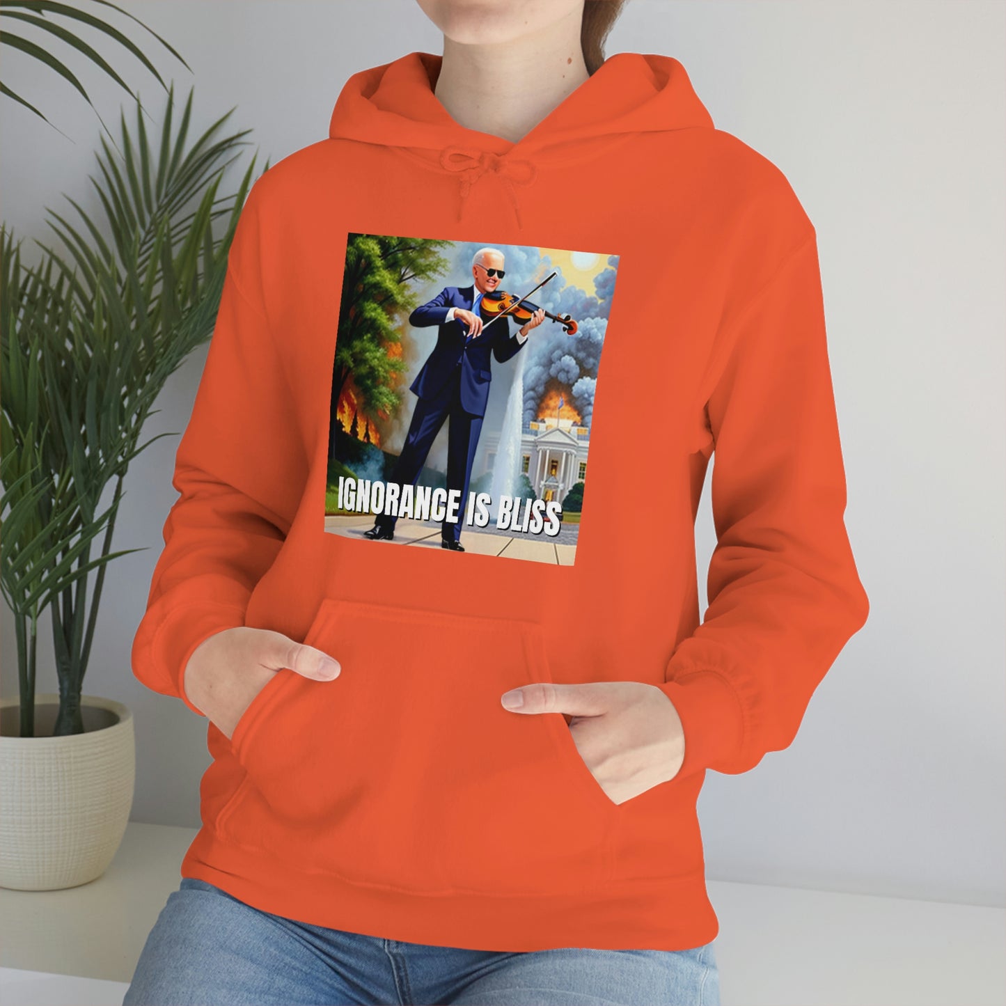 Ignorance Is Bliss Biden Unisex Heavy Blend™ Hooded Sweatshirt