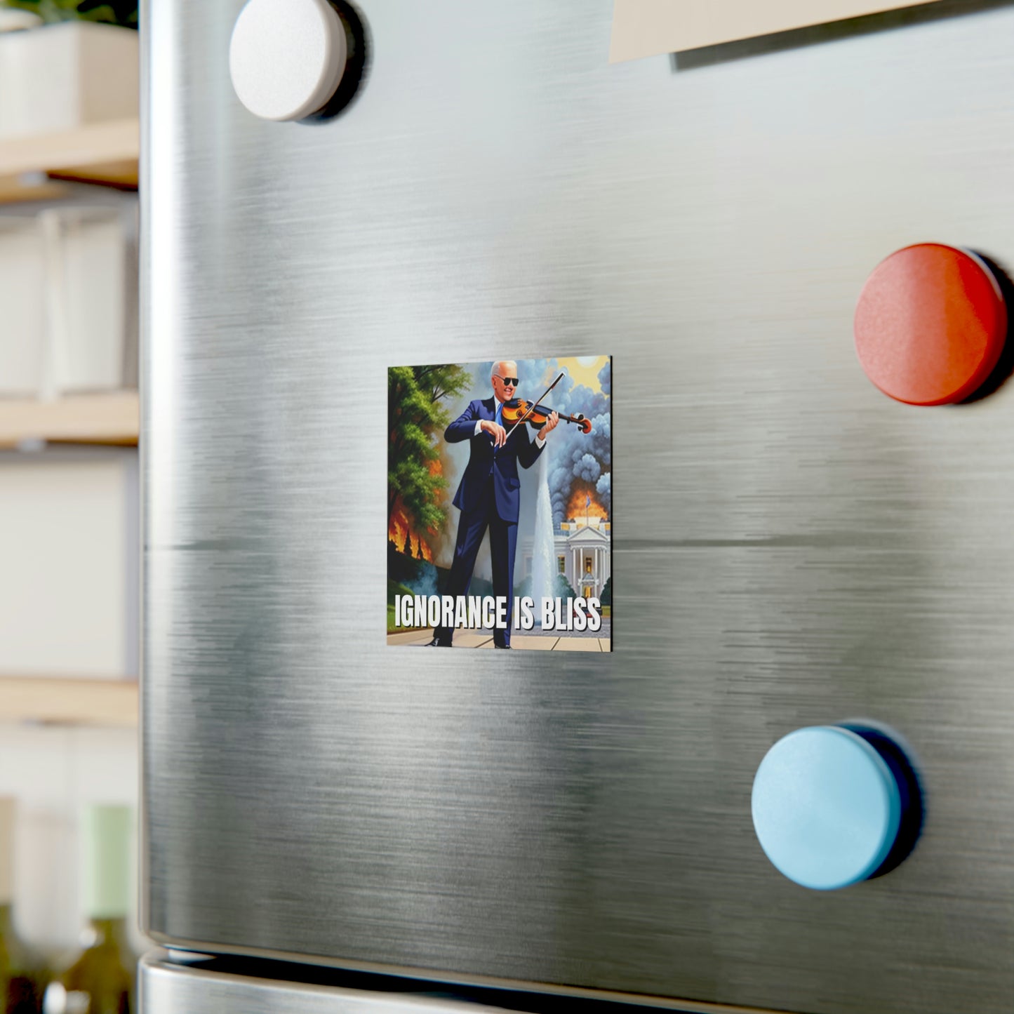 Ignorance Is Bliss Square Magnet