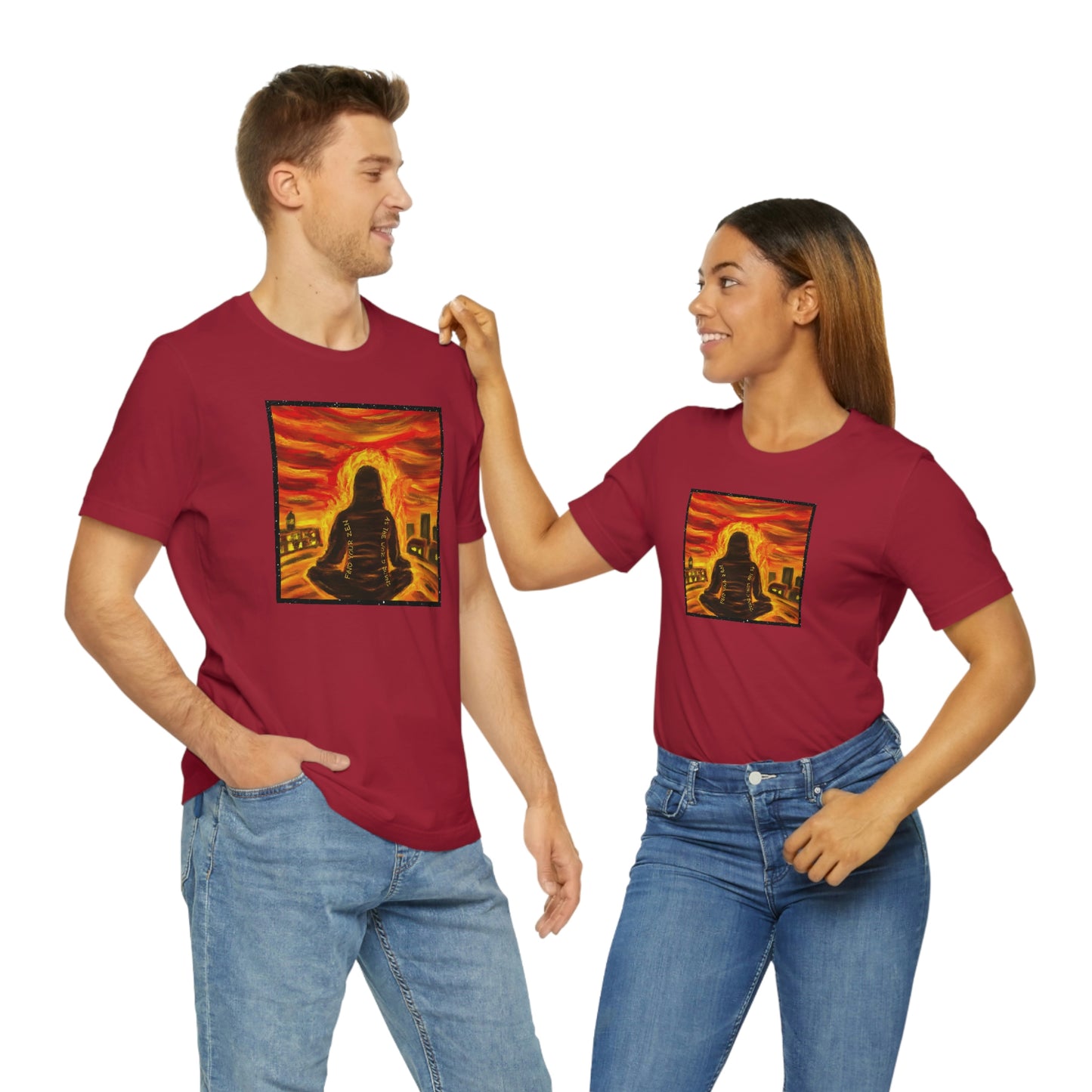 Find Your Zen As The World Burns Unisex Jersey Short Sleeve Tee