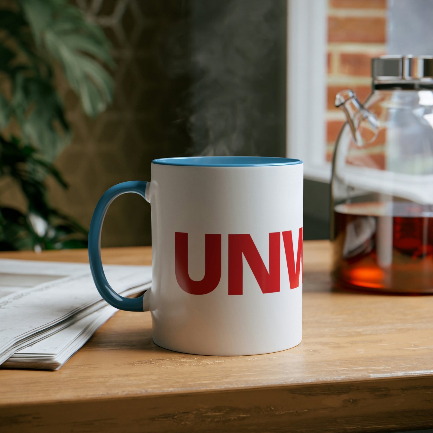 UNWOKE Red Two-Tone Coffee Mugs, 11oz