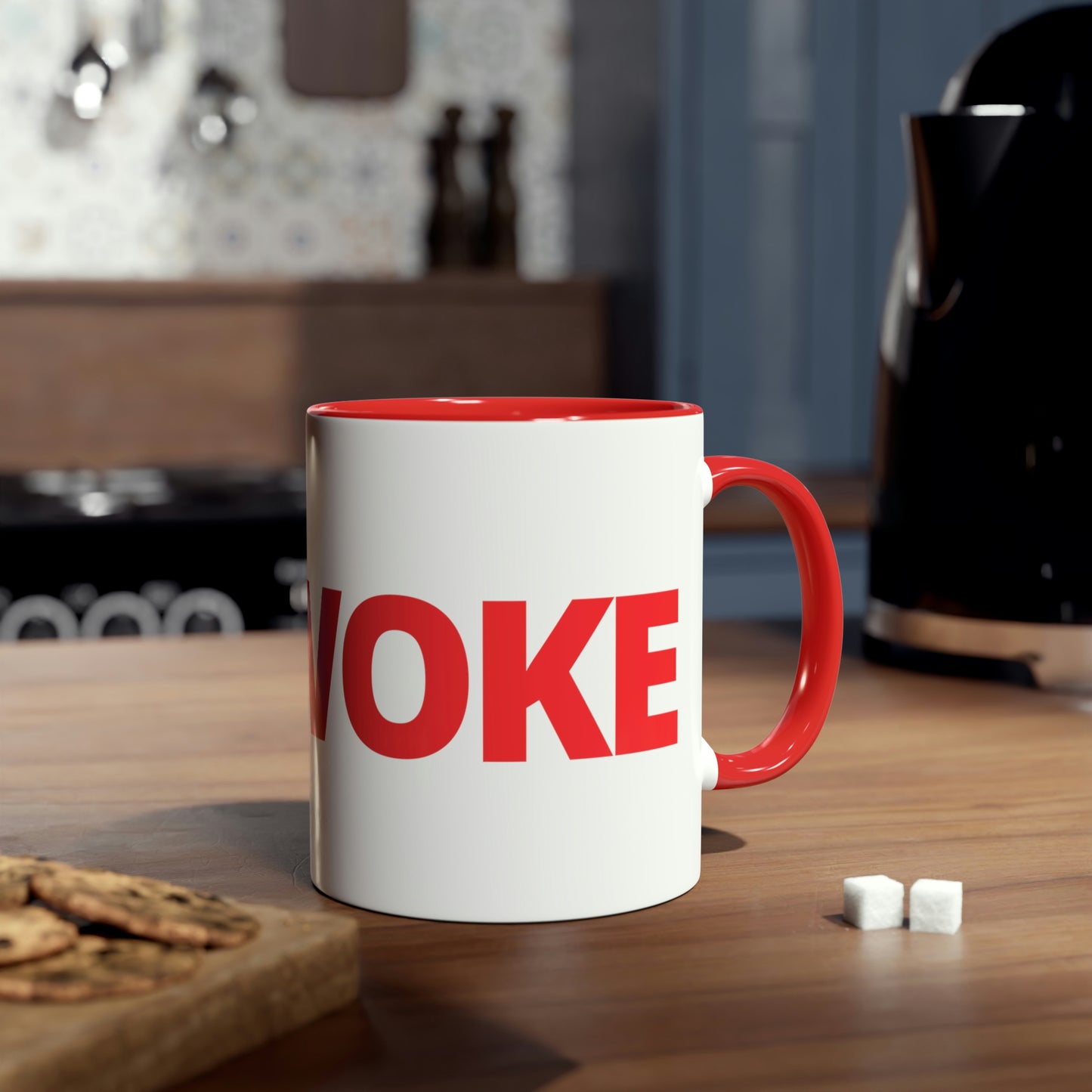 UNWOKE Red Two-Tone Coffee Mugs, 11oz