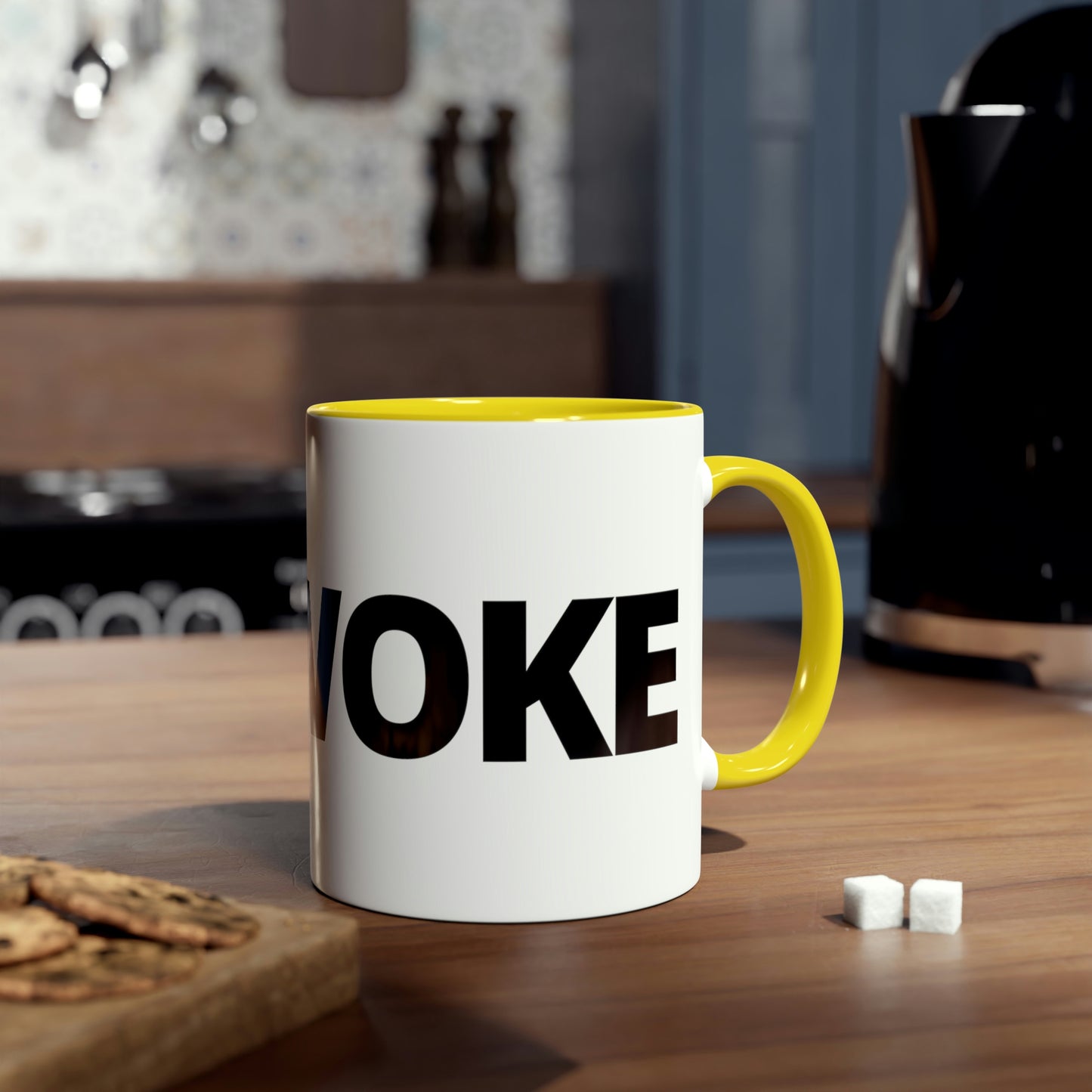 UNWOKE Black Two-Tone Coffee Mugs, 11oz