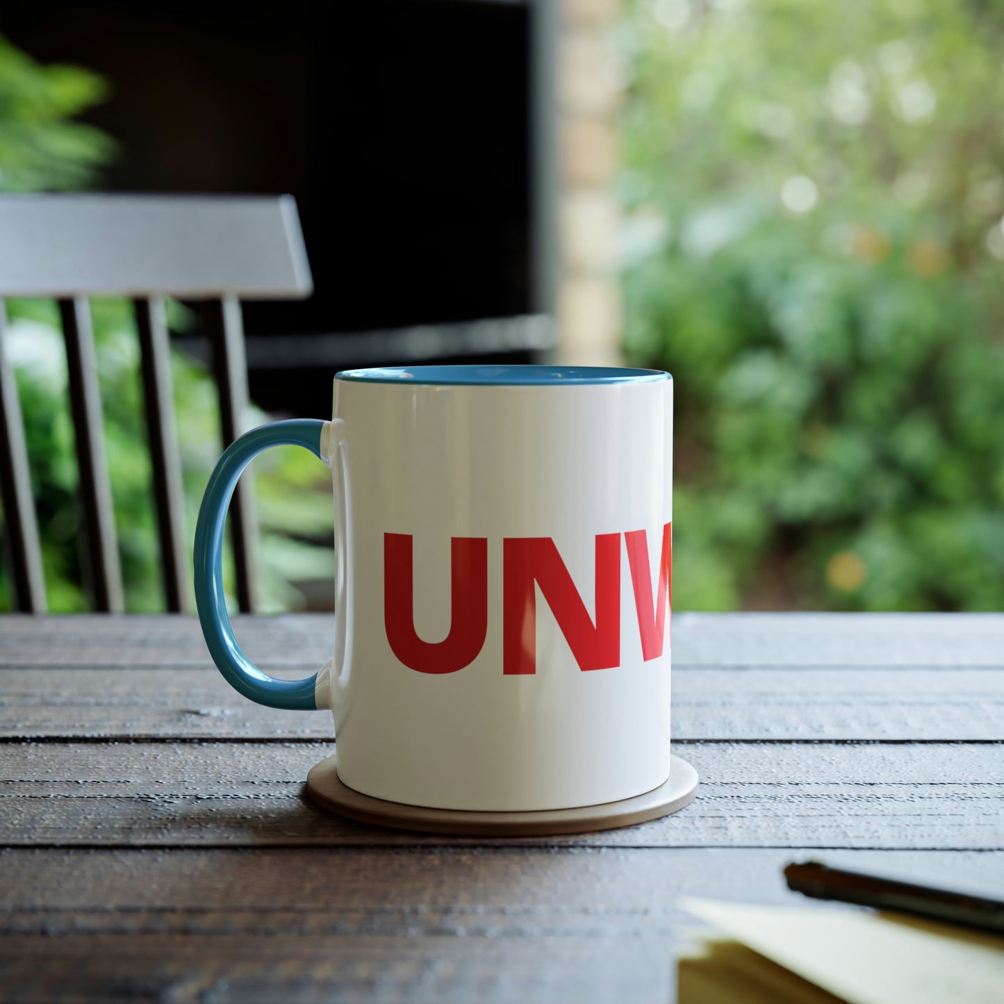 UNWOKE Red Two-Tone Coffee Mugs, 11oz