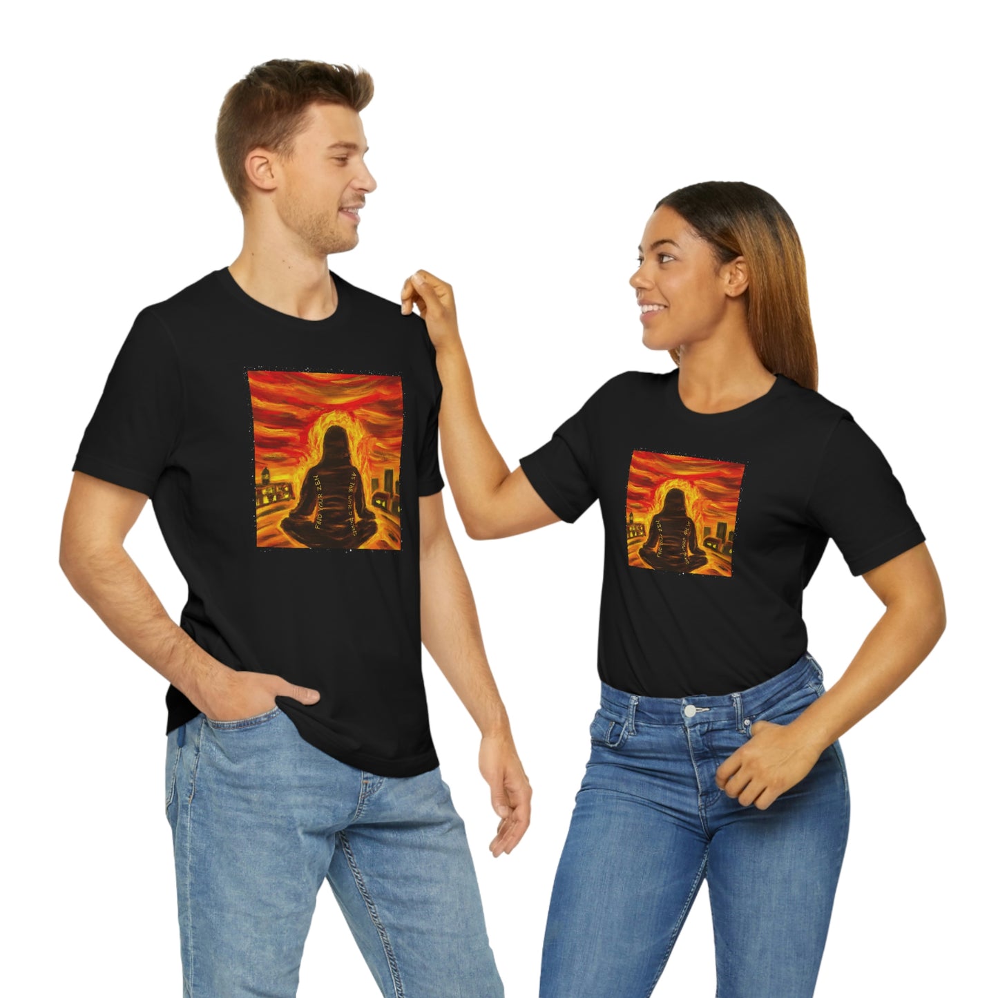 Find Your Zen As The World Burns Unisex Jersey Short Sleeve Tee