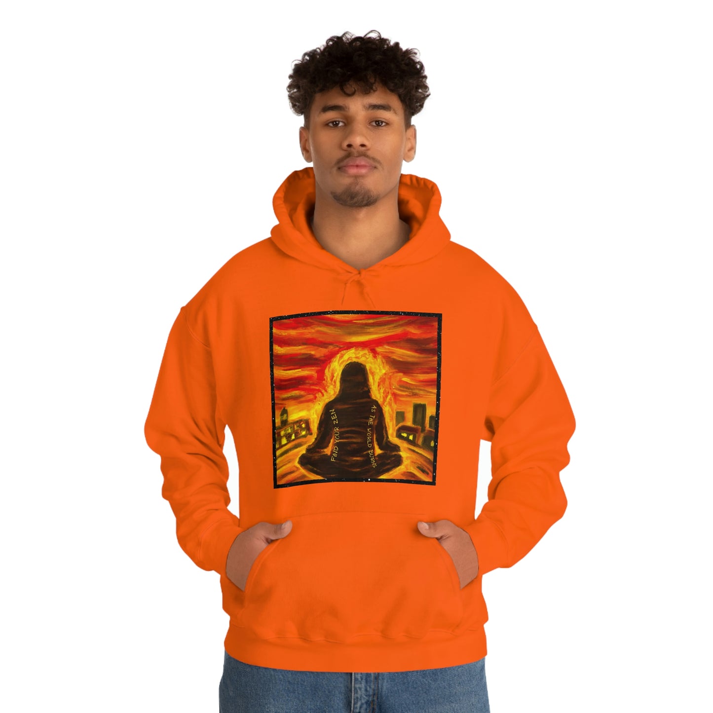 Find Your Zen As The World Burns Unisex Heavy Blend™ Hooded Sweatshirt