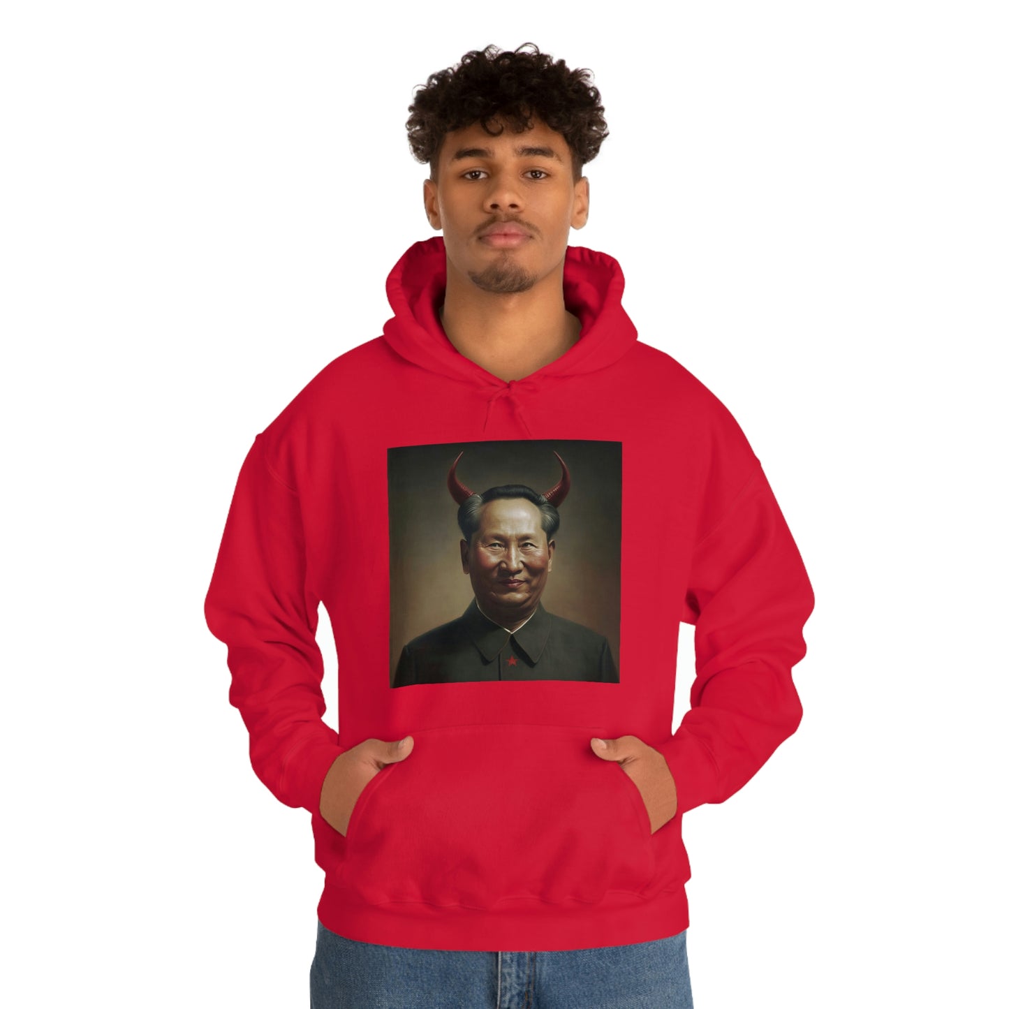 Portrait of The Great Leader Unisex Heavy Blend™ Hooded Sweatshirt