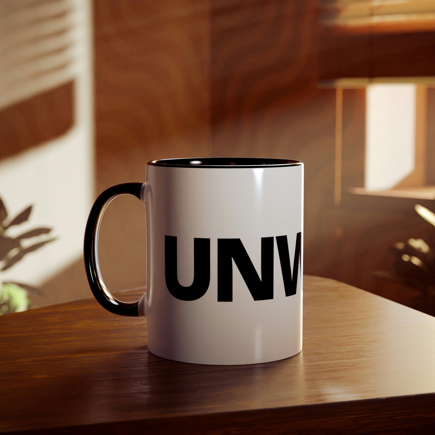 UNWOKE Black Two-Tone Coffee Mugs, 11oz