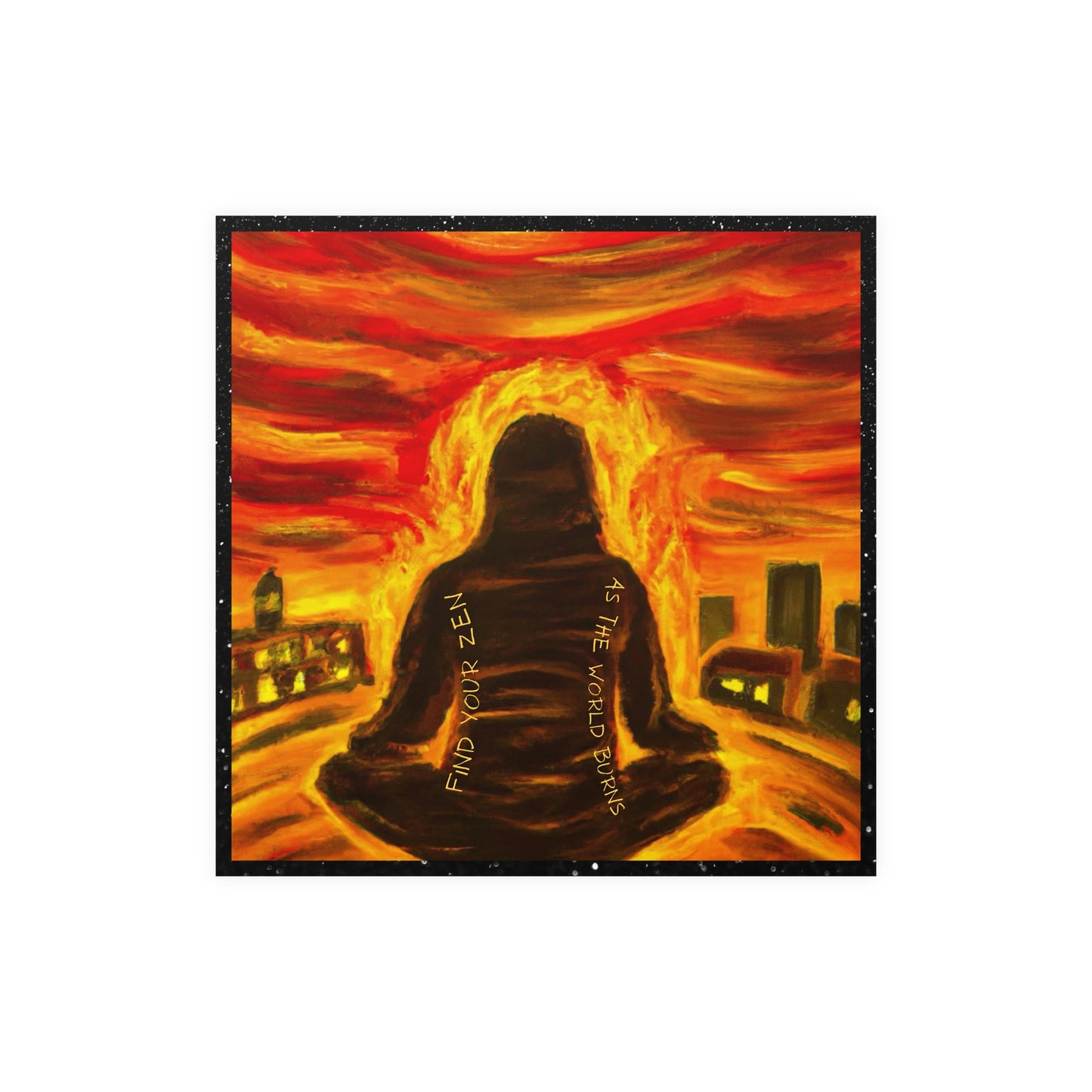 Find You Zen As The World Burns Matte Paper Poster