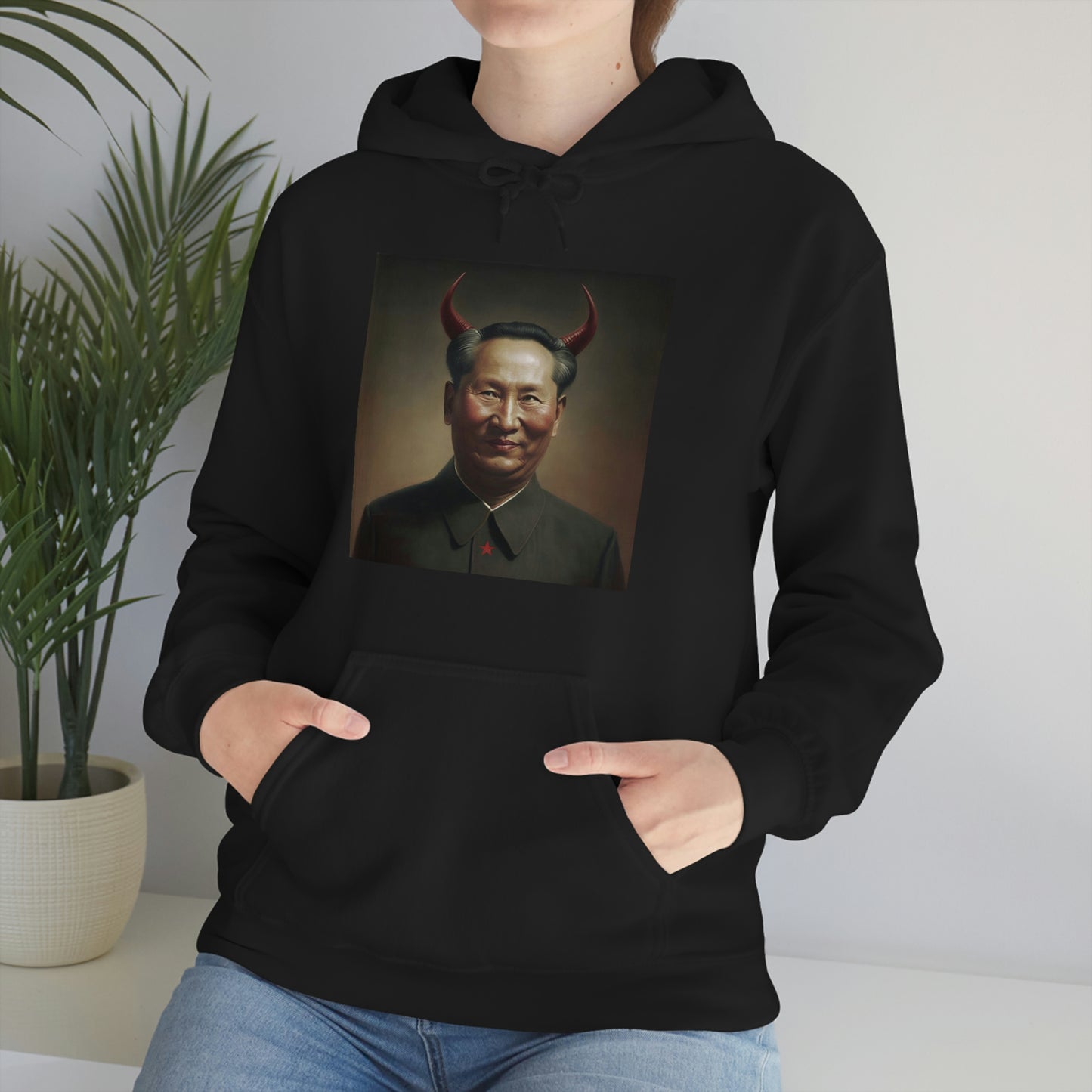 Portrait of The Great Leader Unisex Heavy Blend™ Hooded Sweatshirt