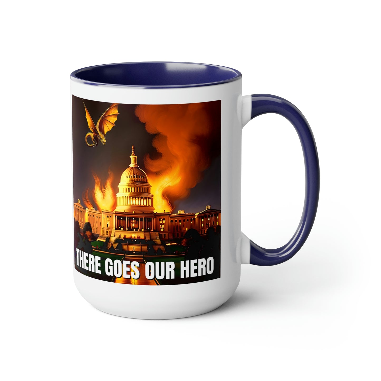 There Goes Our Hero Two-Tone Coffee Mugs, 15oz