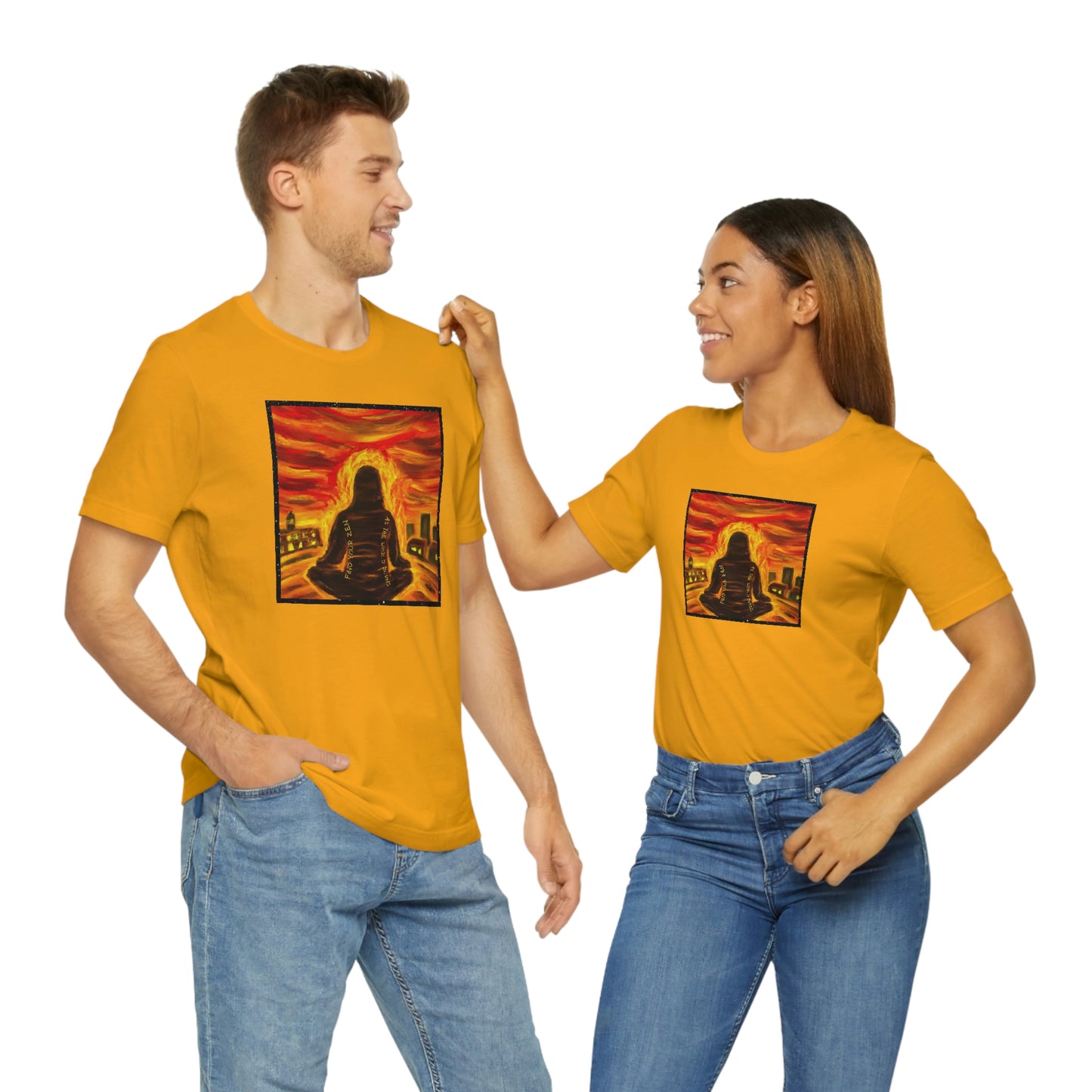Find Your Zen As The World Burns Unisex Jersey Short Sleeve Tee