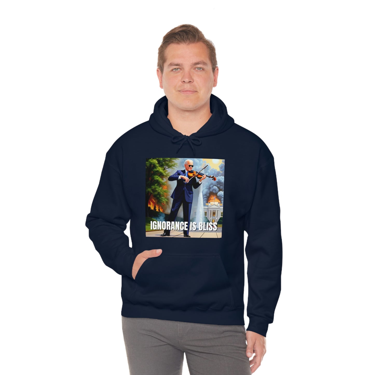 Ignorance Is Bliss Biden Unisex Heavy Blend™ Hooded Sweatshirt