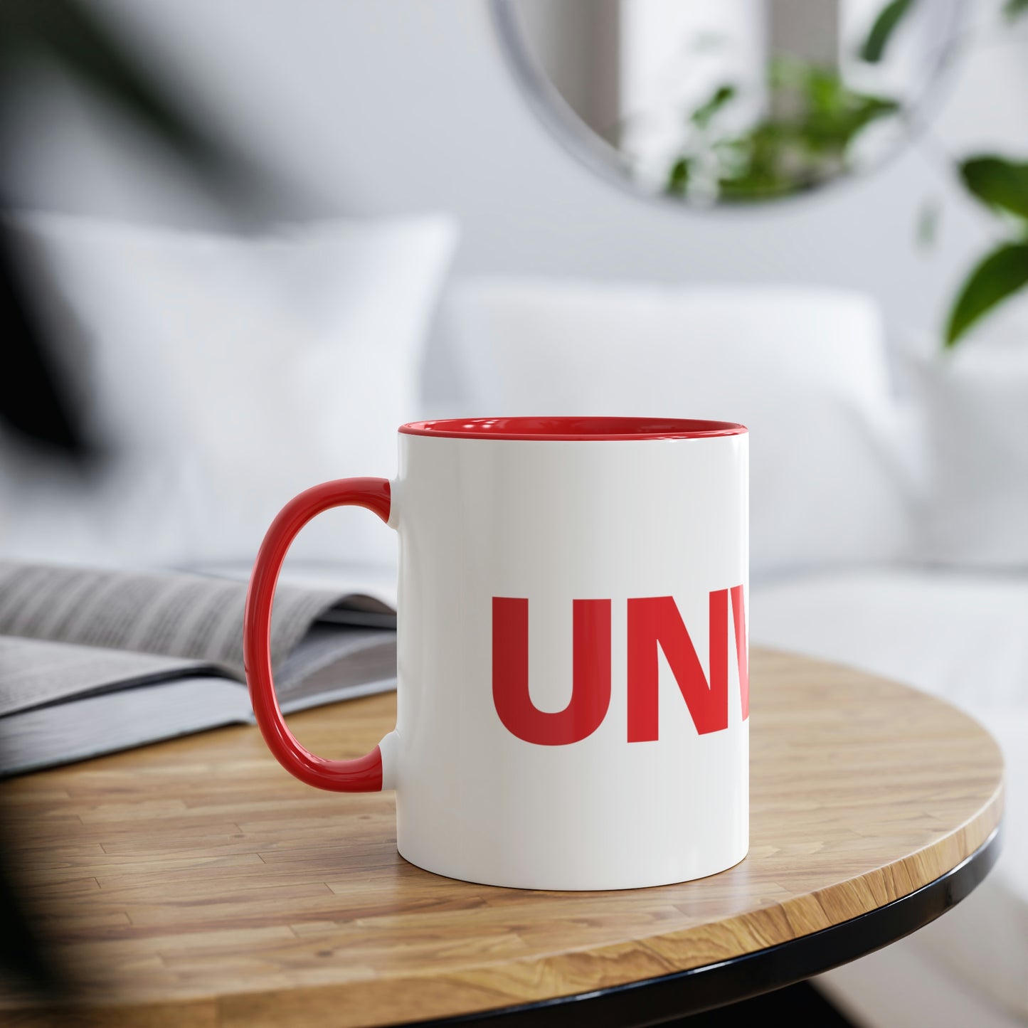 UNWOKE Red Two-Tone Coffee Mugs, 11oz